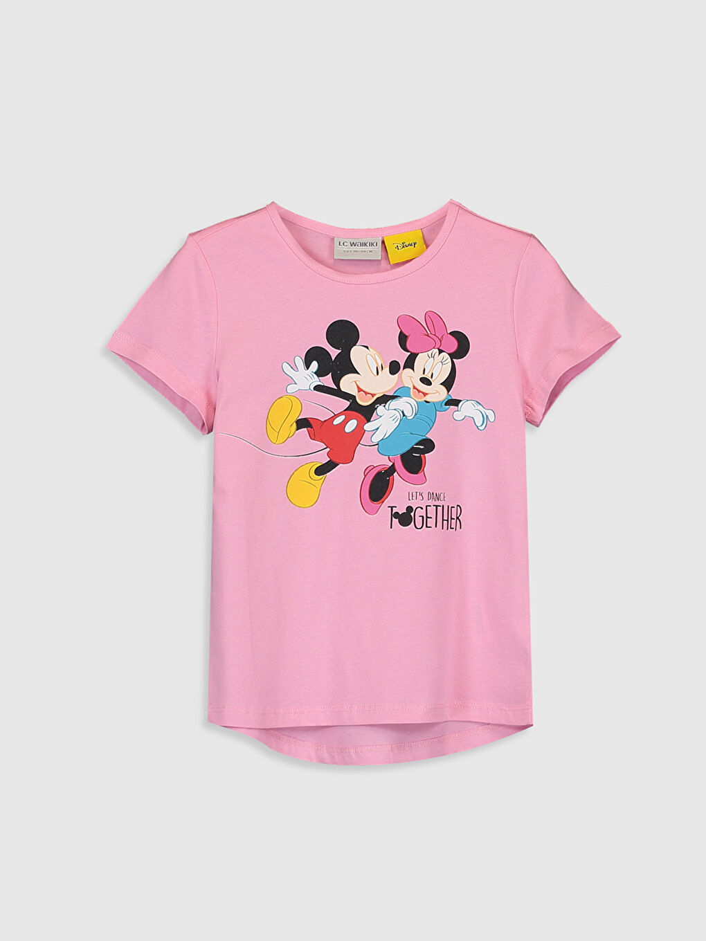 Pembe Bisiklet Yaka Minnie Ve Mickey Mouse Bask L K Sa Kollu K Z Ocuk