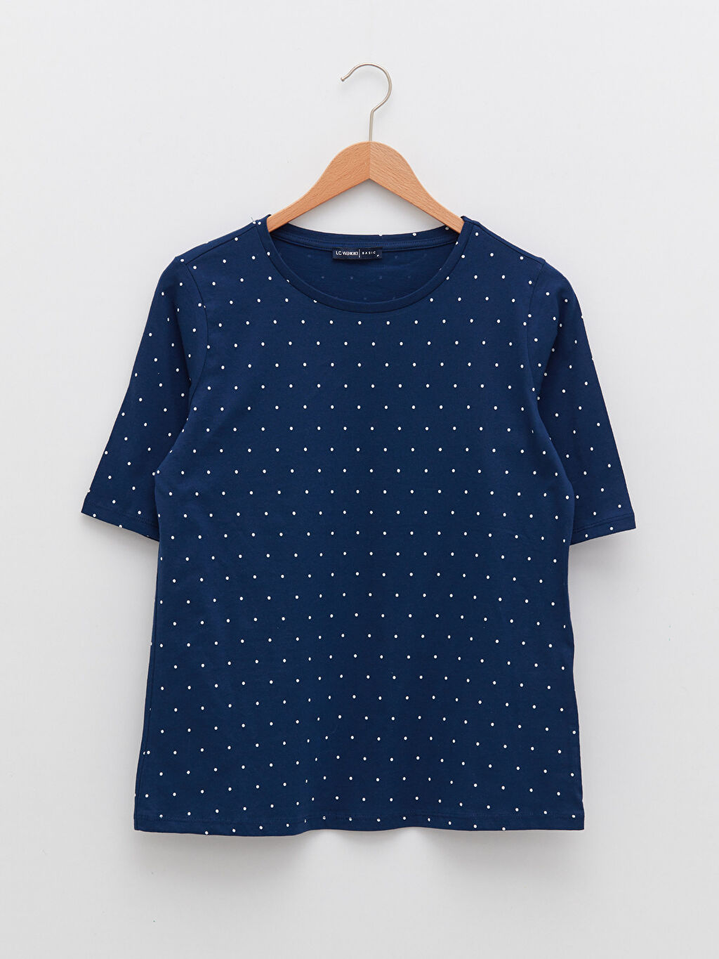 Crew Neck Polka Dot Short Sleeve Cotton Women S T Shirt S29642Z8 LQQ