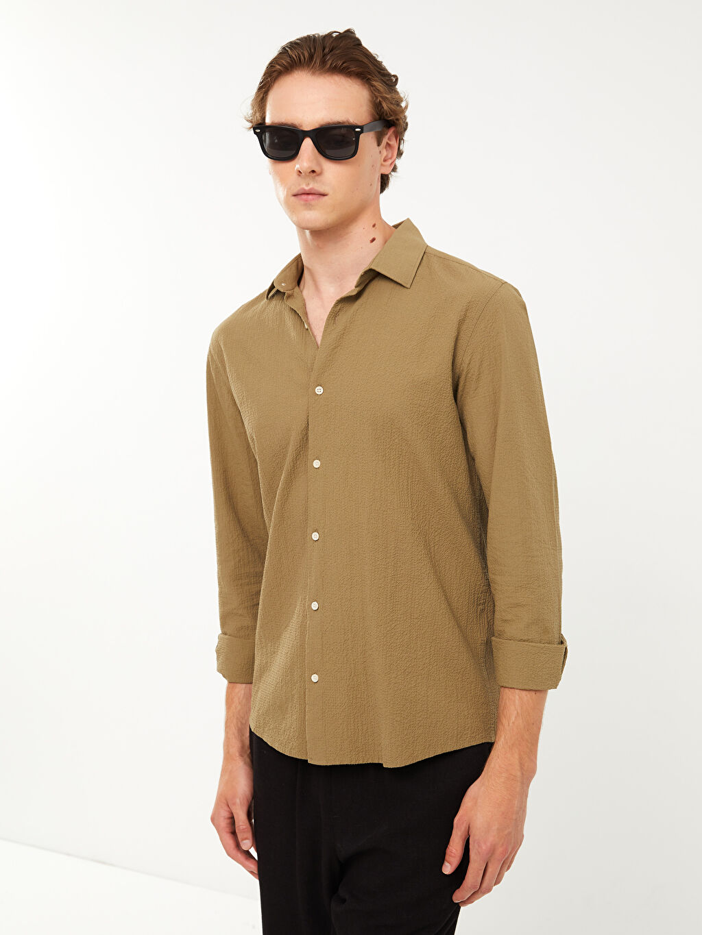 Slim Fit Long Sleeve Men S Shirt W Z Sex W Z Sex Lc Waikiki