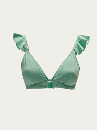 YEŞİL Kadın Fırfır Detaylı Düz Bikini Üst S23977Z8 GBX LCW