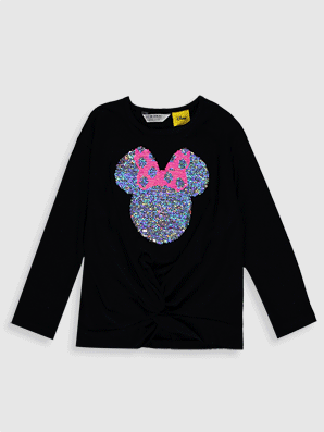 Хлопковая футболка с принтом Минни Маус для девочек-2
