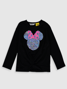 Хлопковая футболка с принтом Минни Маус для девочек-4