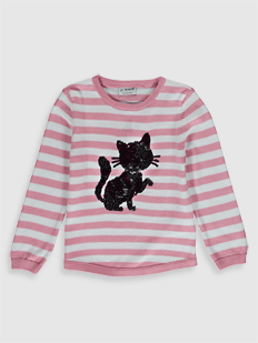 Girl's Double-Sided Sequin Lightweight Tricot Jumper-4