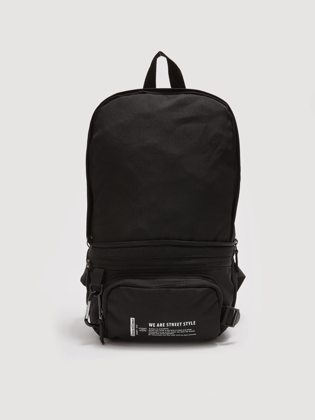 Siyah Yazı Baskılı Fonksiyonel Erkek Sırt Çantası-2