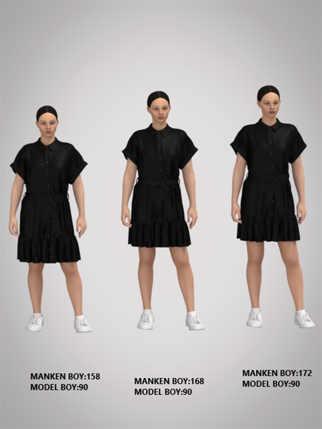 Patterned Long Sleeve Women's Shirt Dress-7