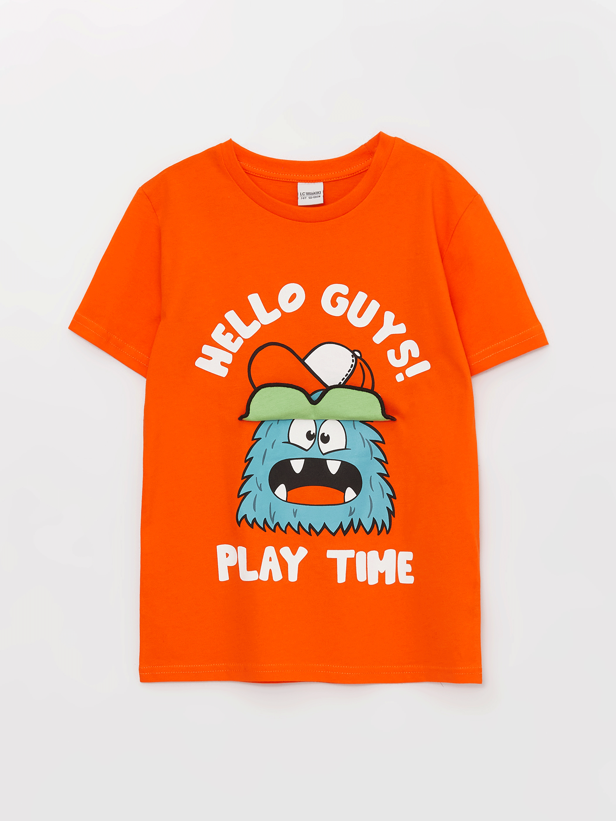 LCW Kids Crew Neck Printed Short Sleeve Boys' T-Shirt - S3G052Z4-GKT