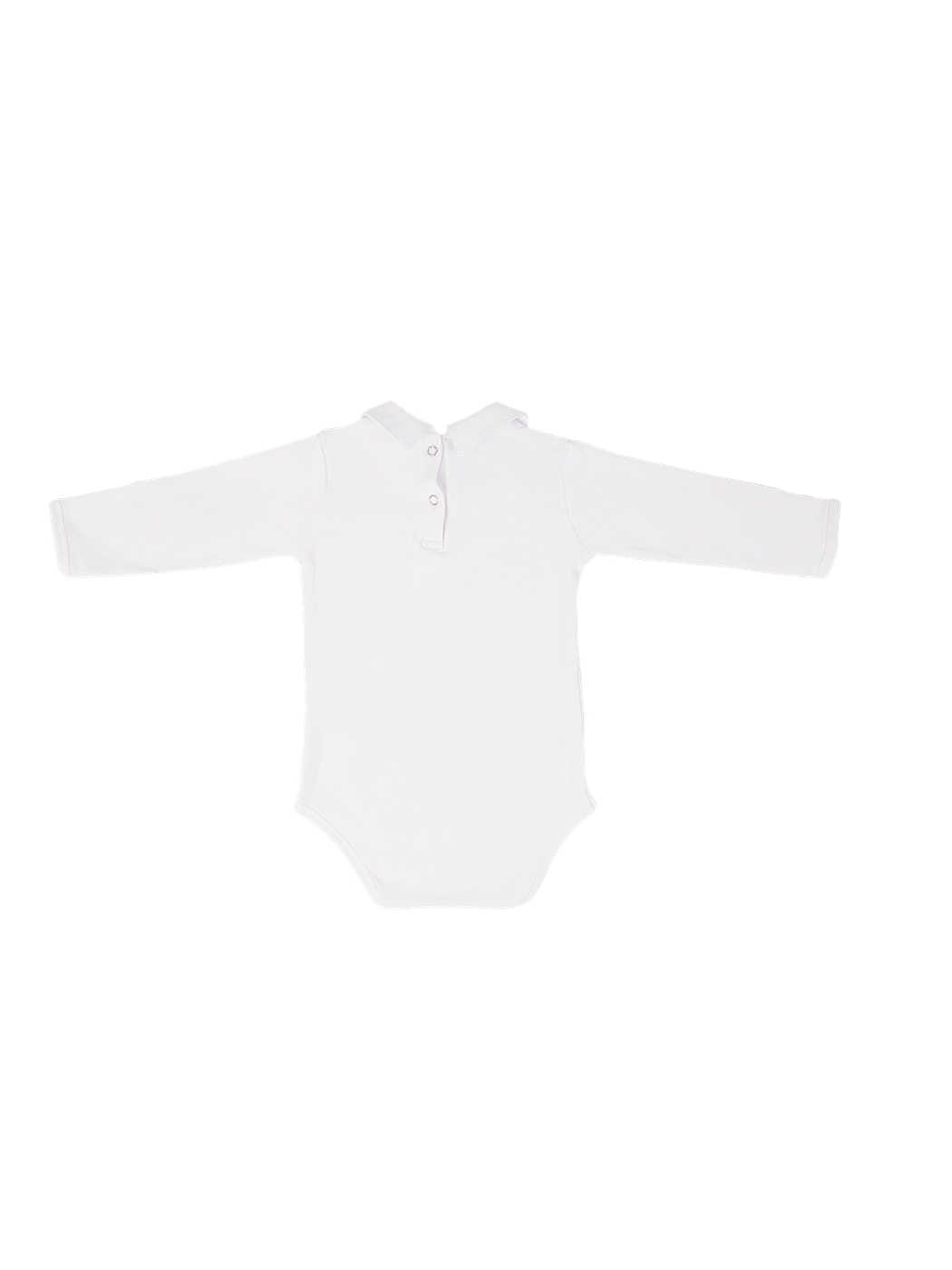 Beyaz Bebe Yaka Uzun Kollu Kız Bebek Çıtçıtlı Bodysuit-4