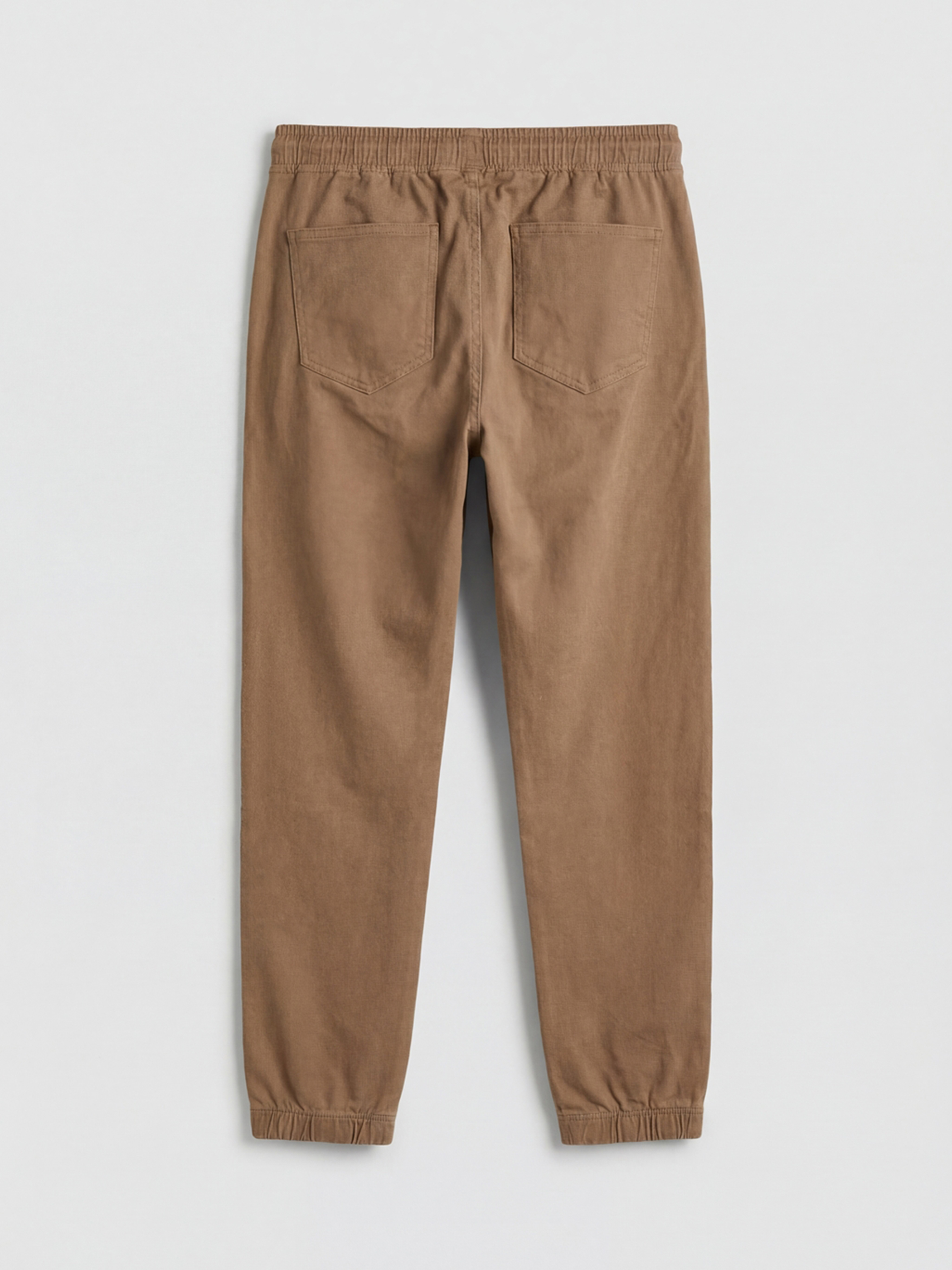 Kahverengi Slim Fit Gabardin Erkek Jogger Pantolon-5