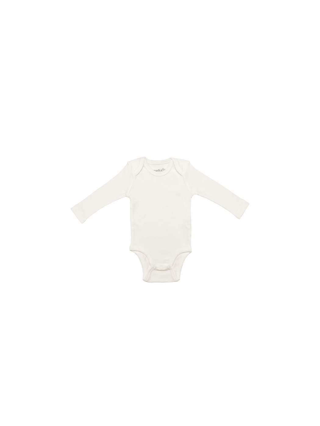 ORGANICKID Beyaz Bisiklet Yaka Unisex Bebek Çıtçıtlı Body - 1