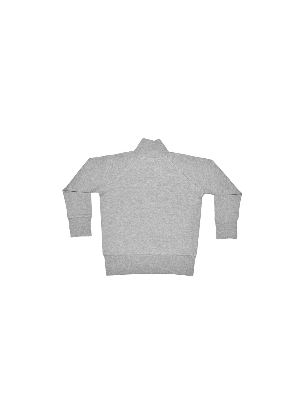 ORGANICKID Gri Dik Yaka Unisex Çocuk Fermuarlı Sweatshirt - 1