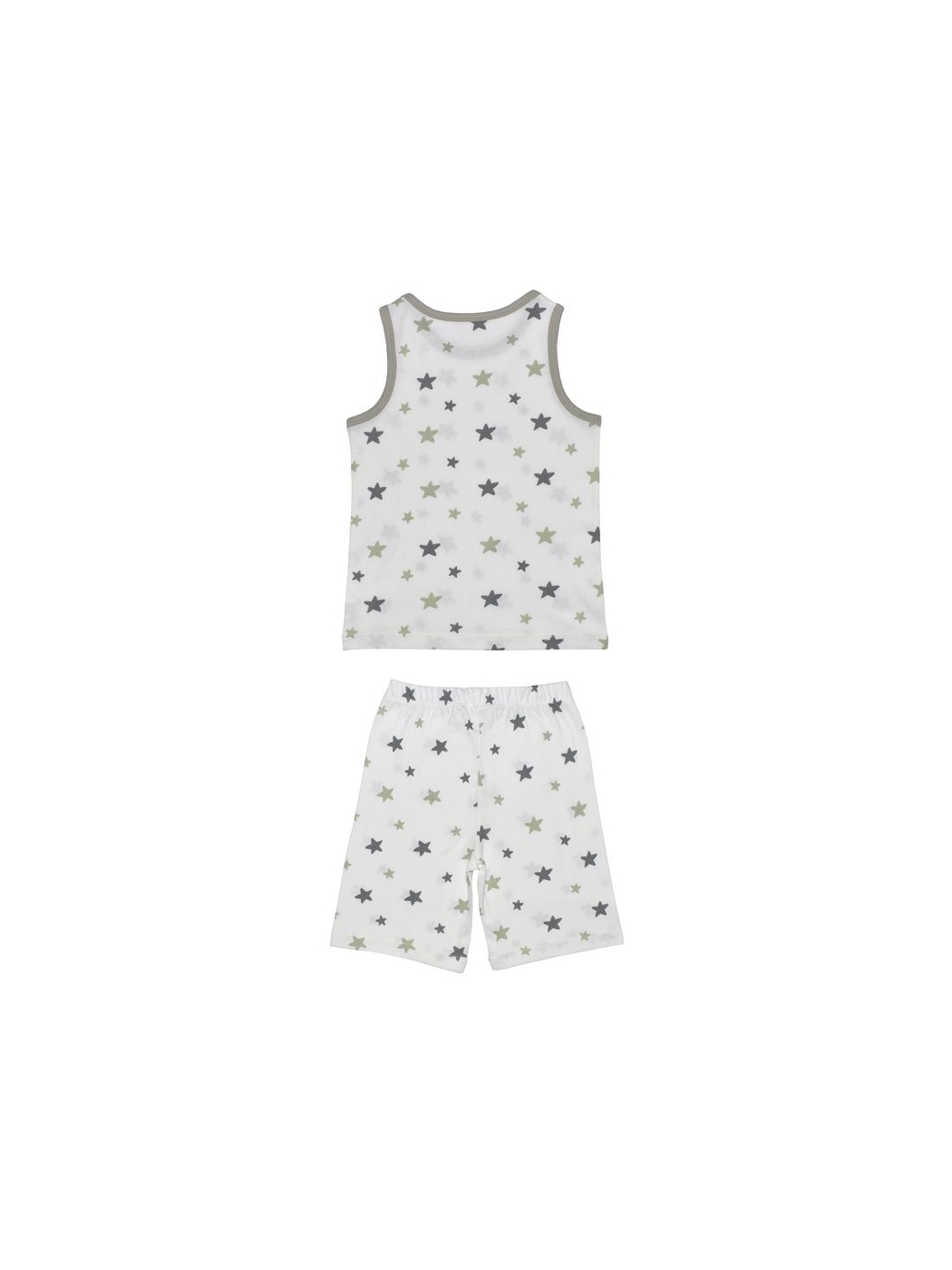 Gri Bisiklet Yaka Erkek Çocuk Şortlu Pijama Takımı-1