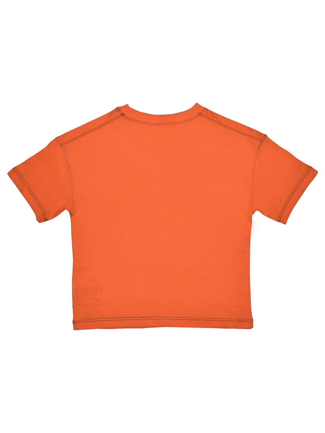 ORGANICKID Turuncu Bisiklet Yaka Unisex Çocuk Tişört - 1