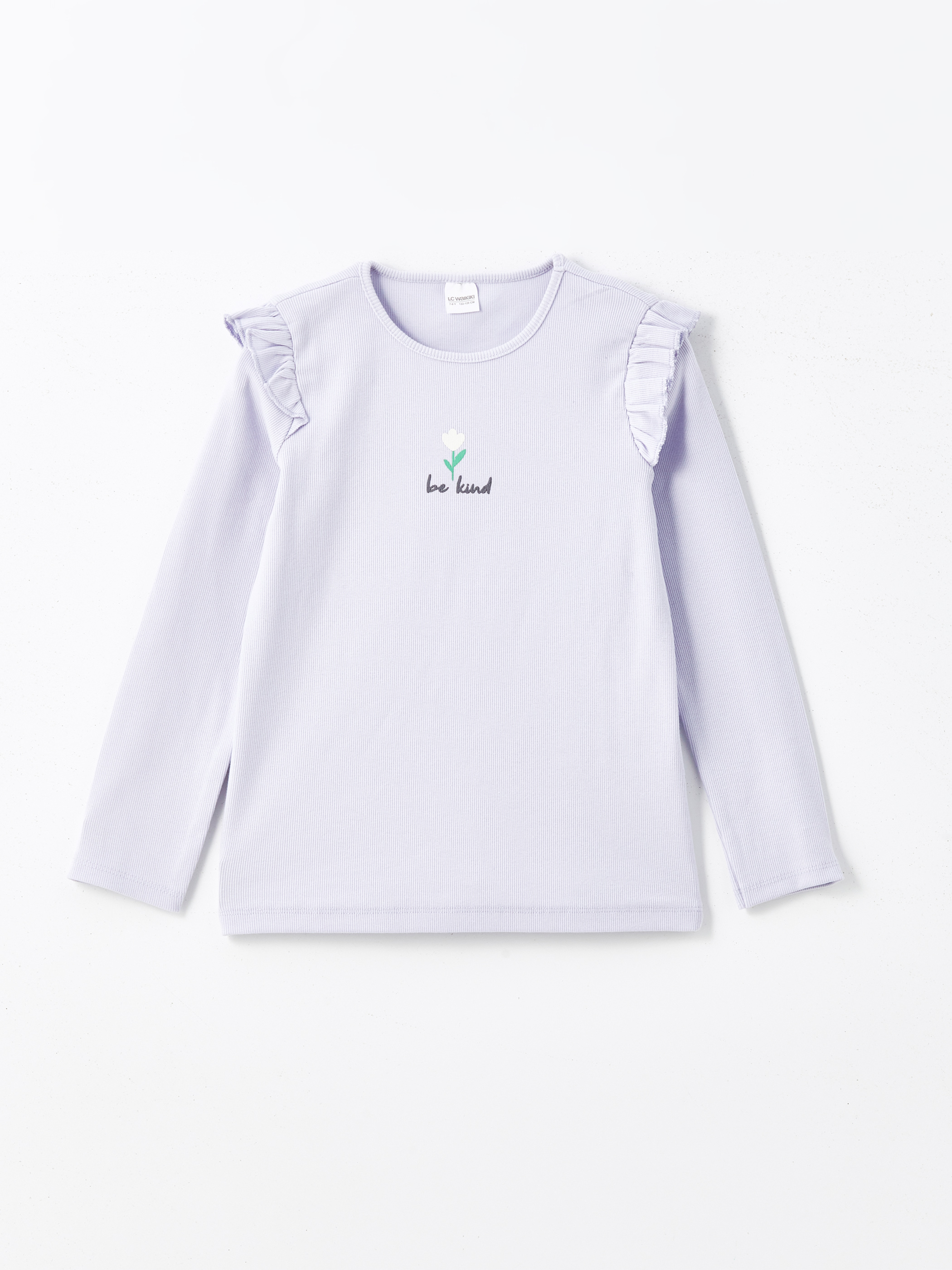 Lila Baskılı Kız Çocuk Pijama Üst