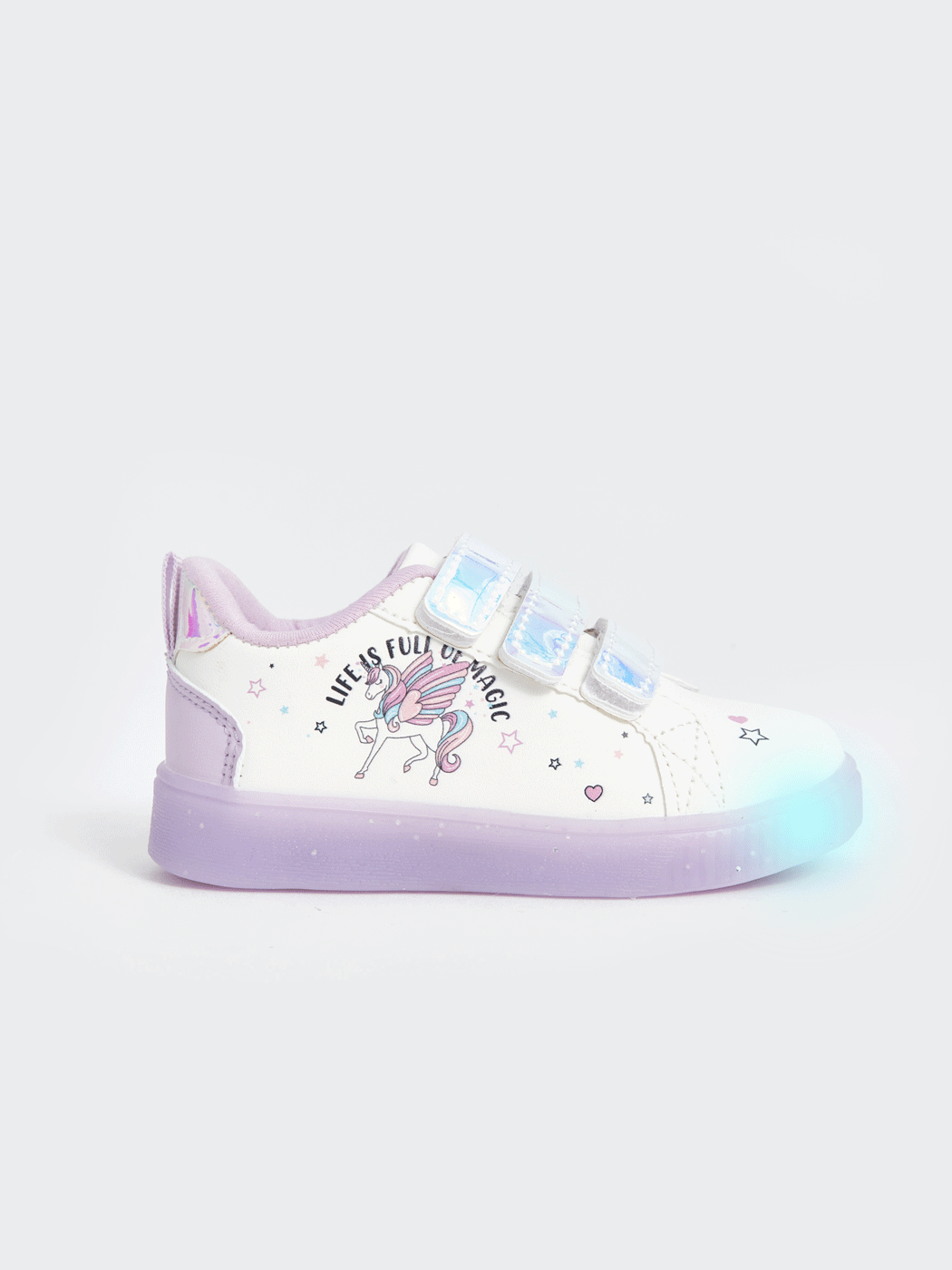 LCW STEPS Velcro Closure Printed Light-Up Sole Baby Girls' Sneakers -W49994Z1-J5E