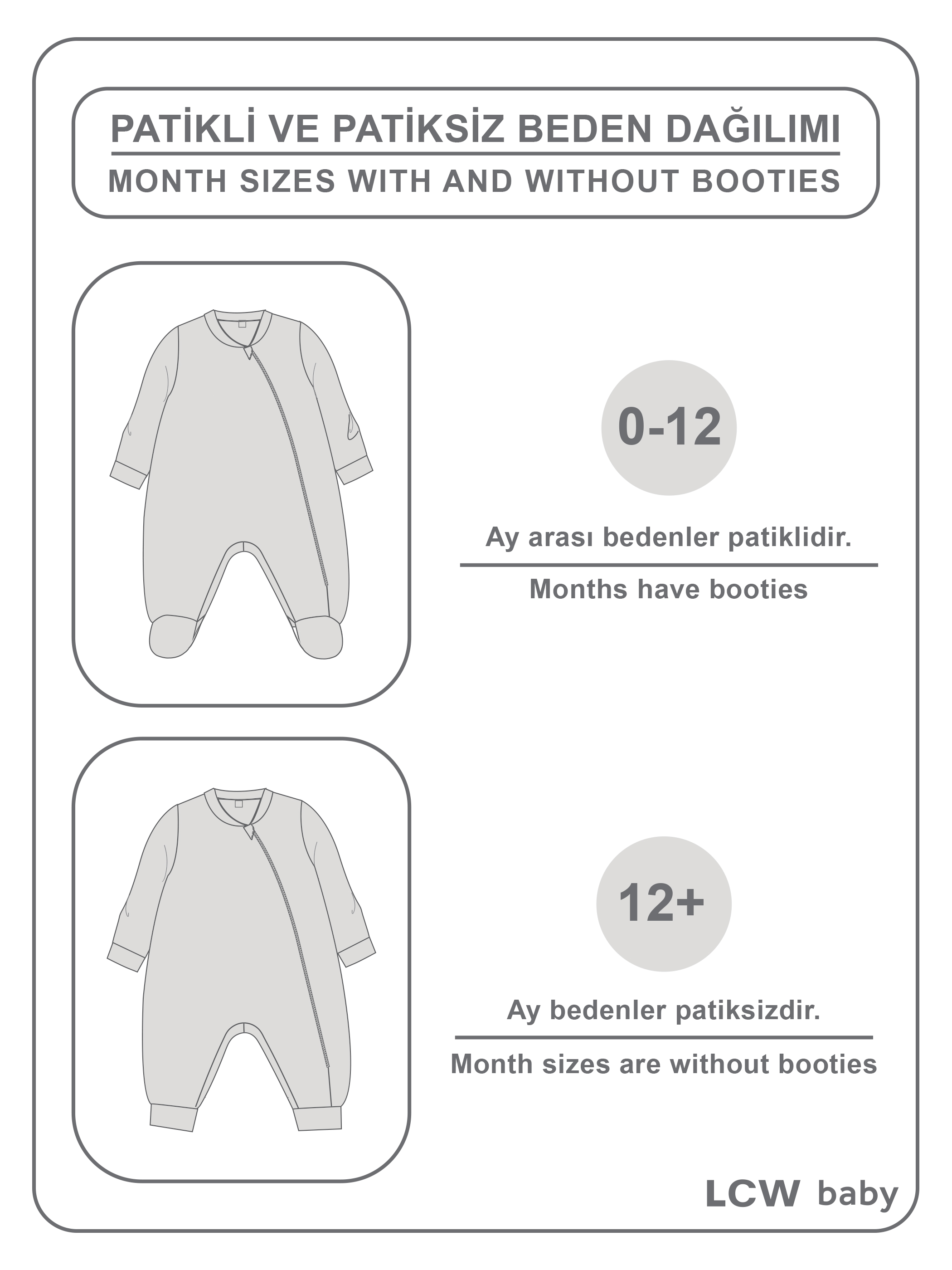 LCW baby Baby Girls' Jumpsuit 2 Pack (0-12 Months with Booties, 12 Months+ without Booties) -W4CY09Z1-LT4