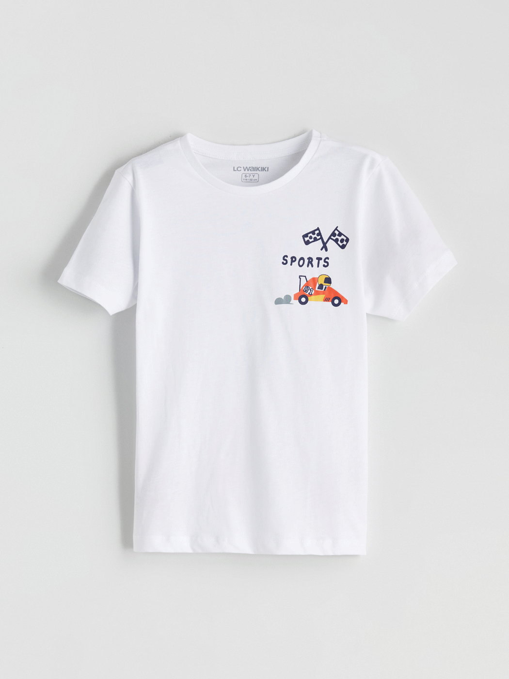 LCW Kids Araba Baskılı Erkek Çocuk Pijama Üstü