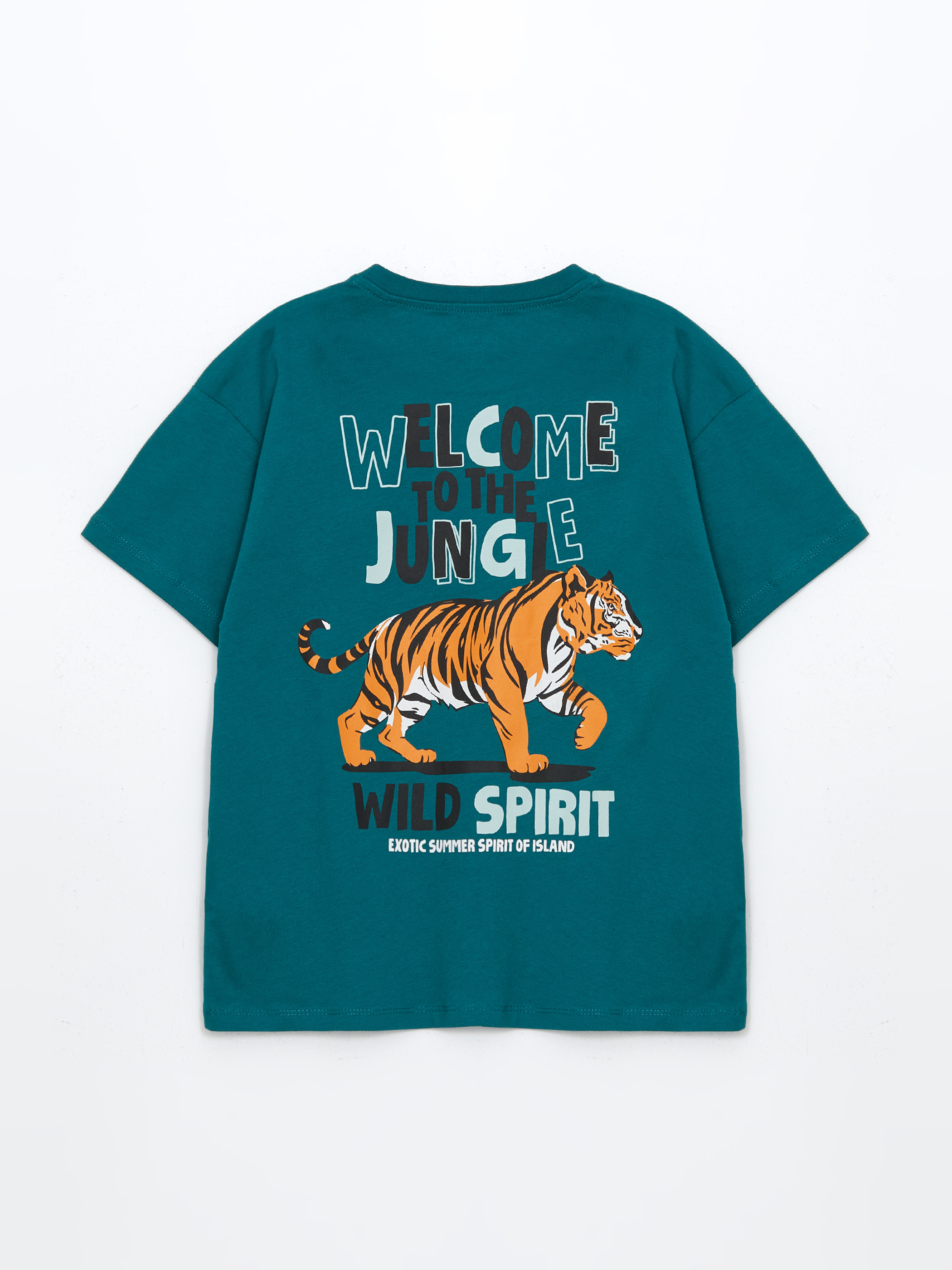 Yeşil Baskılı Erkek Çocuk Pijama Üst-1