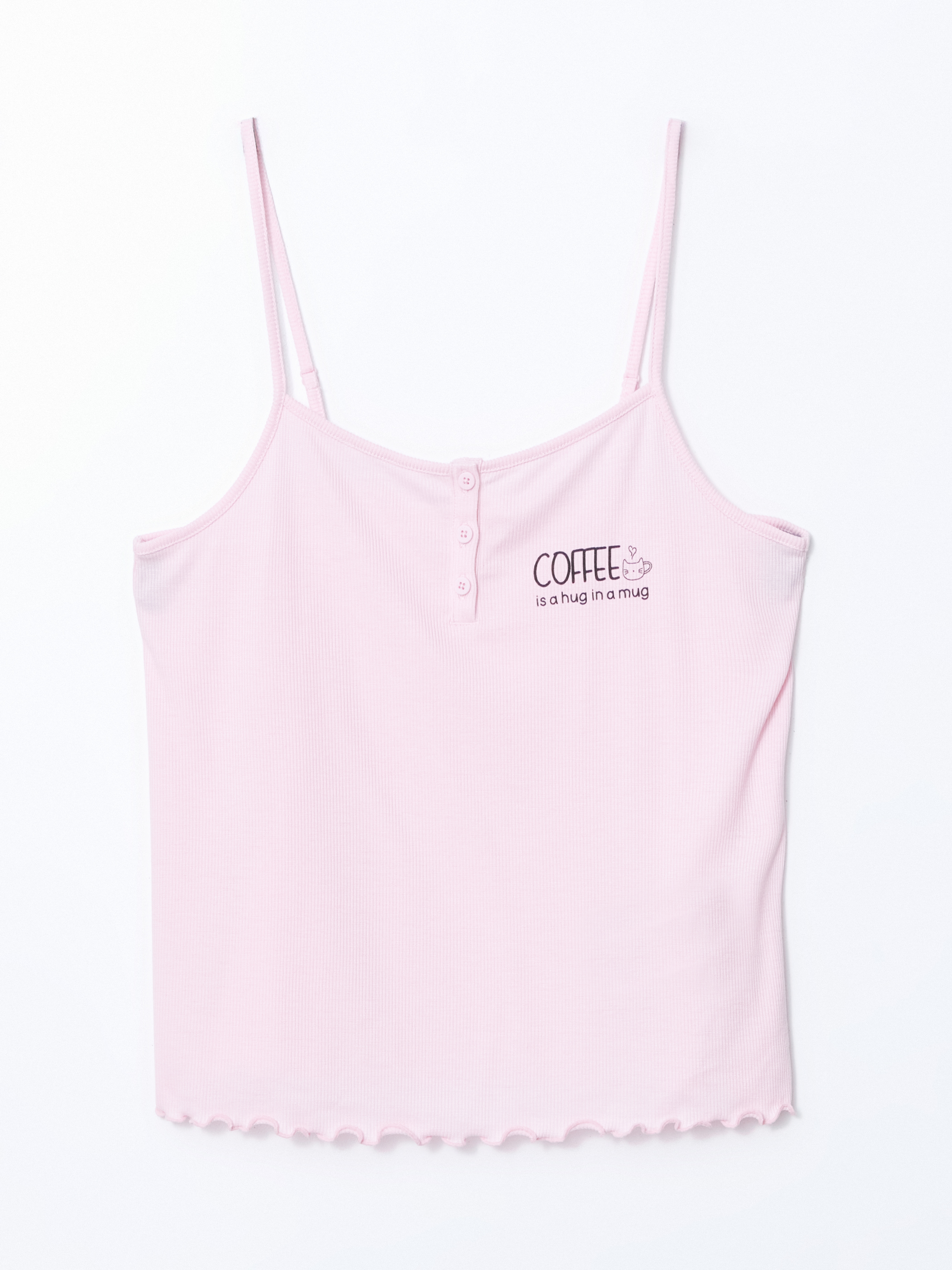 LCW DREAM Baskılı İp Askılı Kadın Pijama Üst