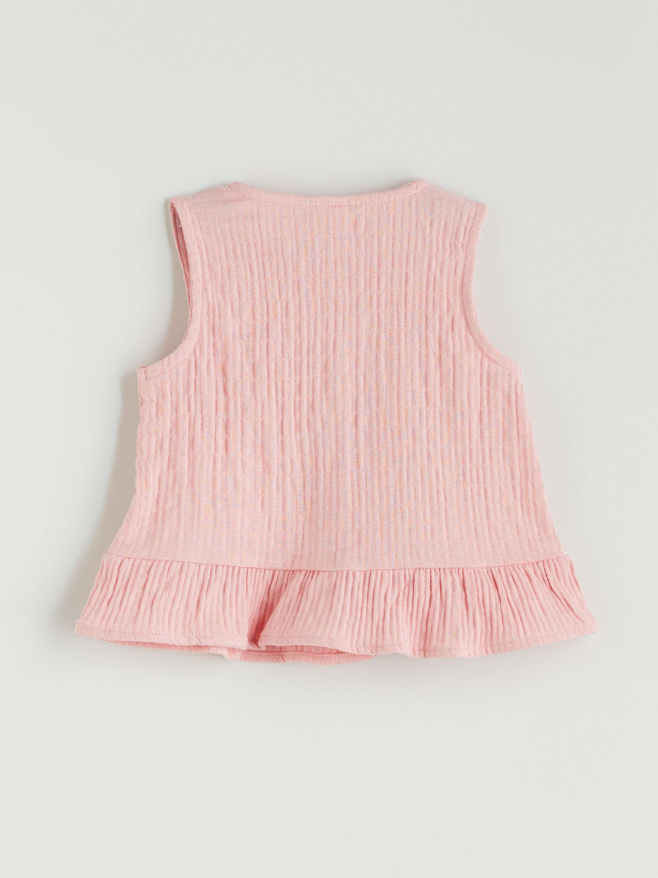 Pembe Fırfırlı Kız Bebek Gömlek-1
