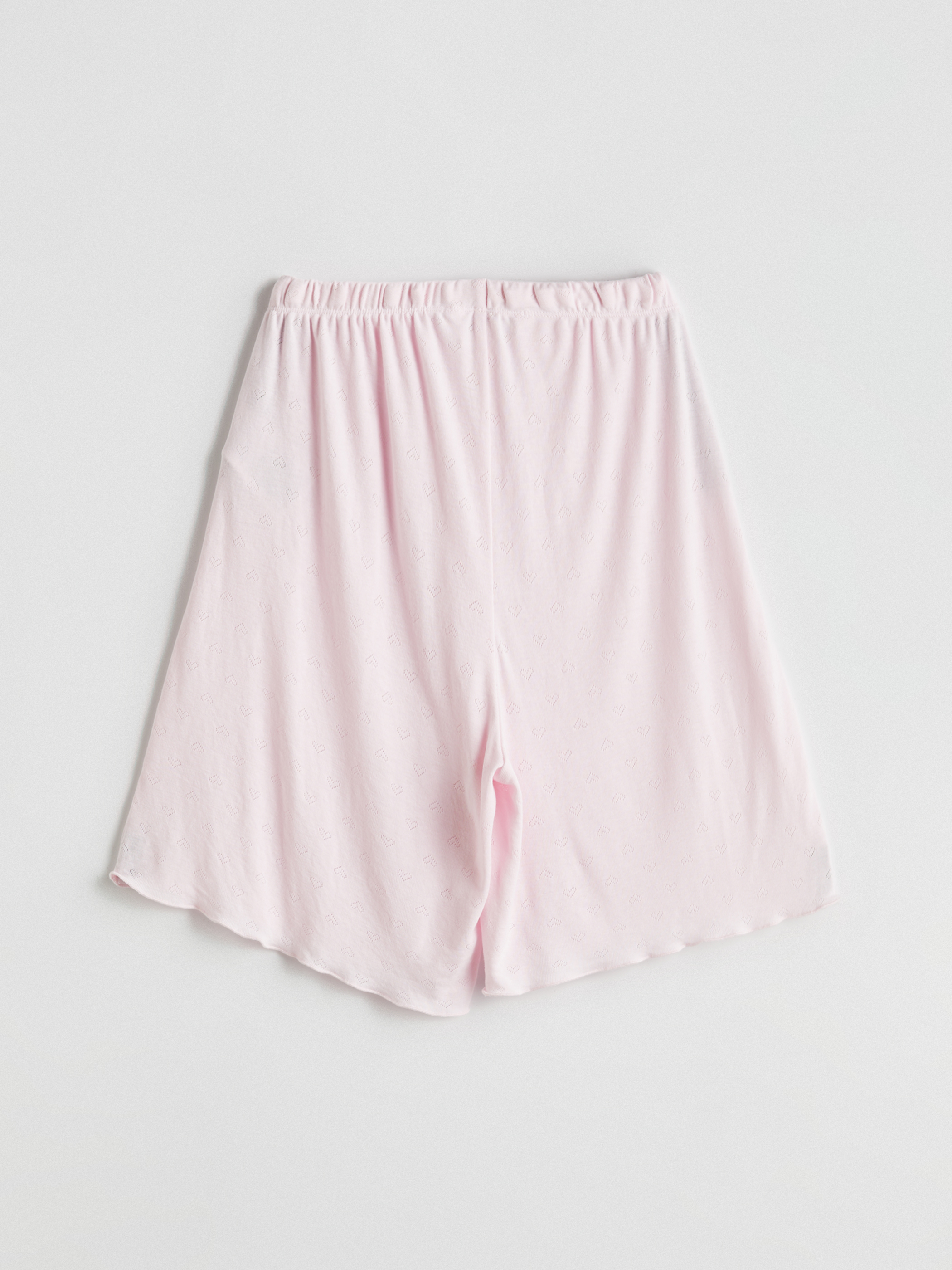 Pembe Beli Lastikli Kadın Şort Pijama Alt-1