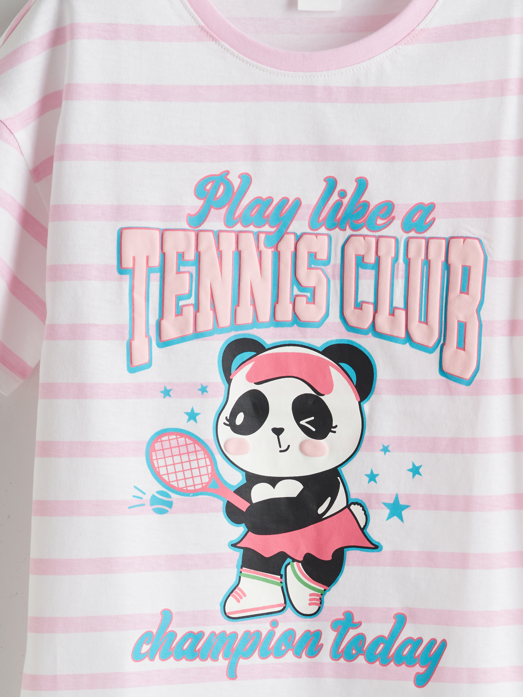 Pembe Baskılı Kız Çocuk Pijama Üst-2