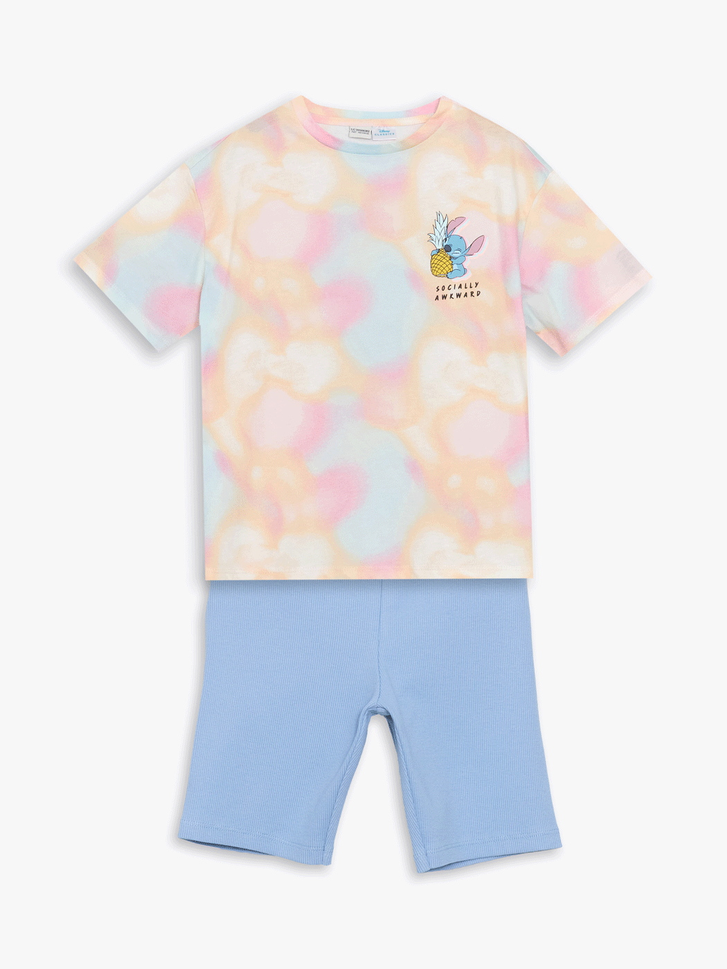 Crew Neck Lilo And Stitch Printed Girl'S T-Shirt And Leggings -S5L138Z4-F9C