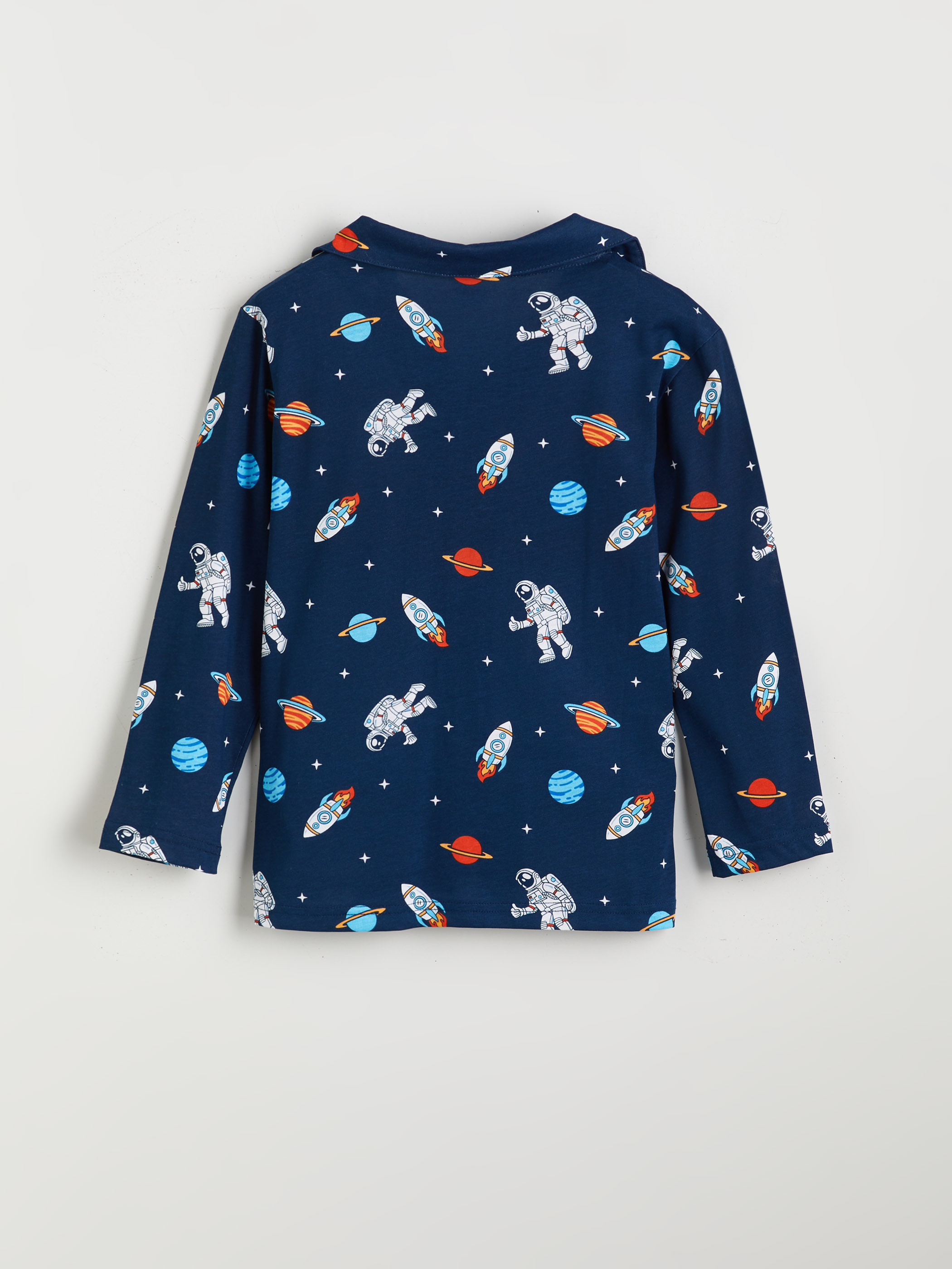 Lacivert Desenli Erkek Çocuk Pijama Üst-1