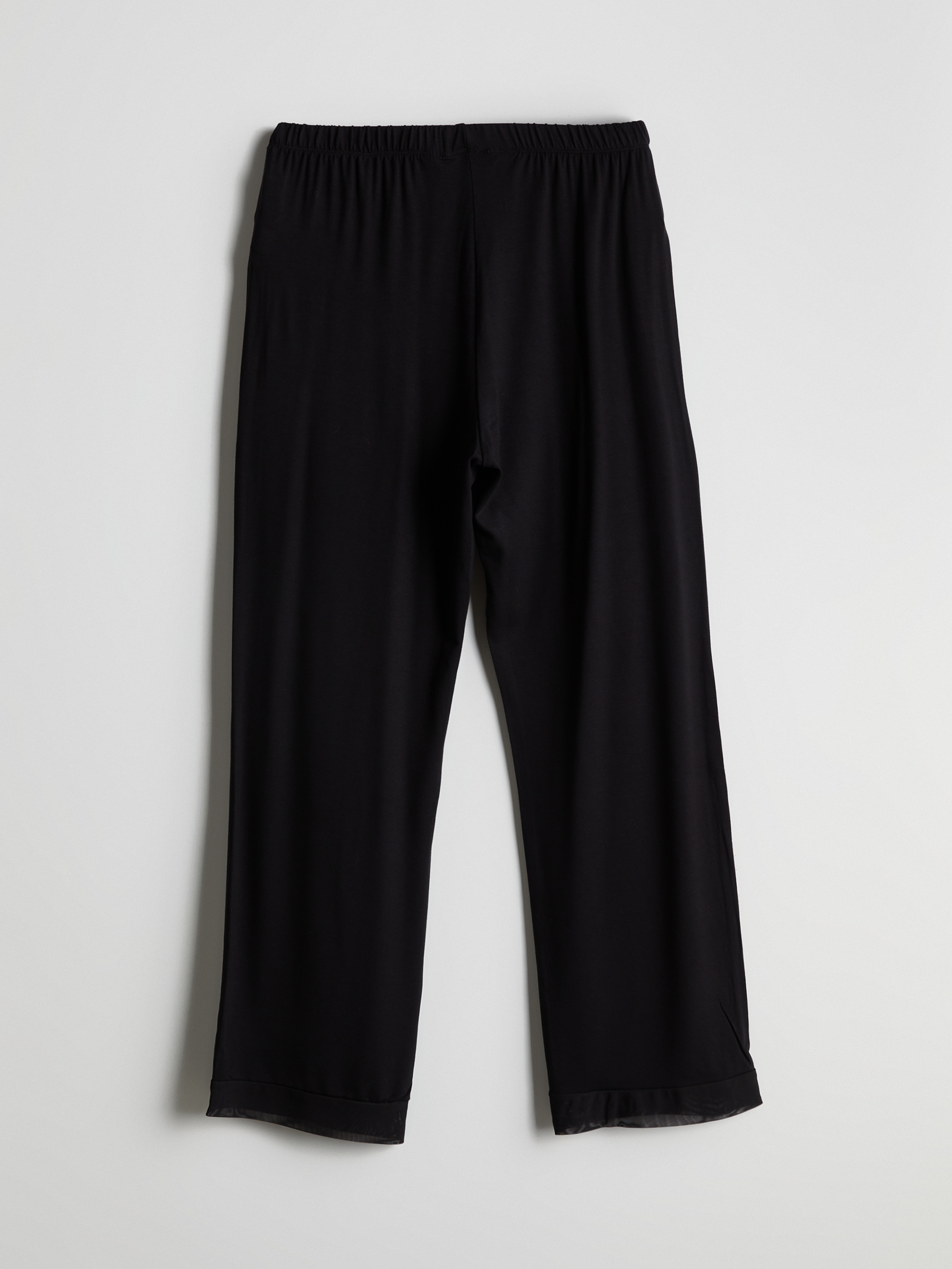 Siyah Beli Lastikli Kadın Pijama Alt-1