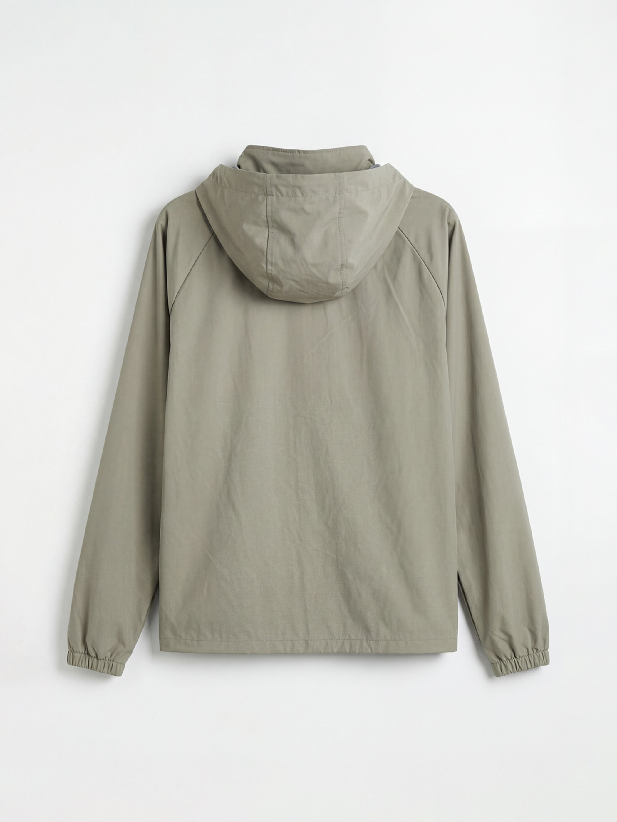 Haki Standart Kalıp Kapüşonlu Erkek Yağmurluk-1