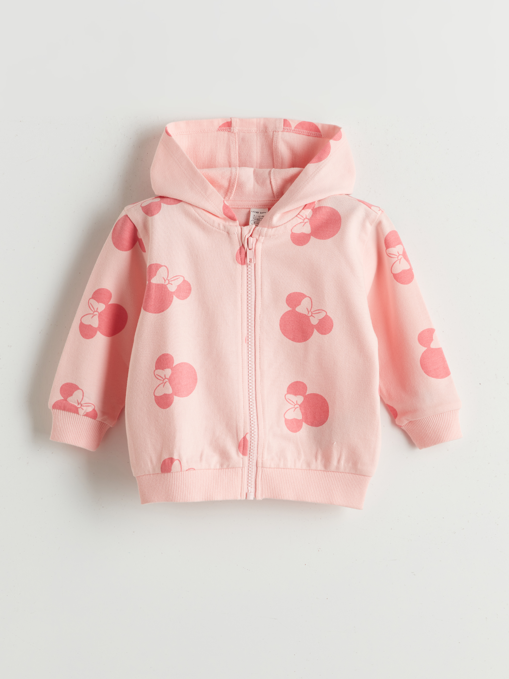LCW baby Minnie Mouse Baskılı Kız Bebek Fermuarlı Sweatshirt