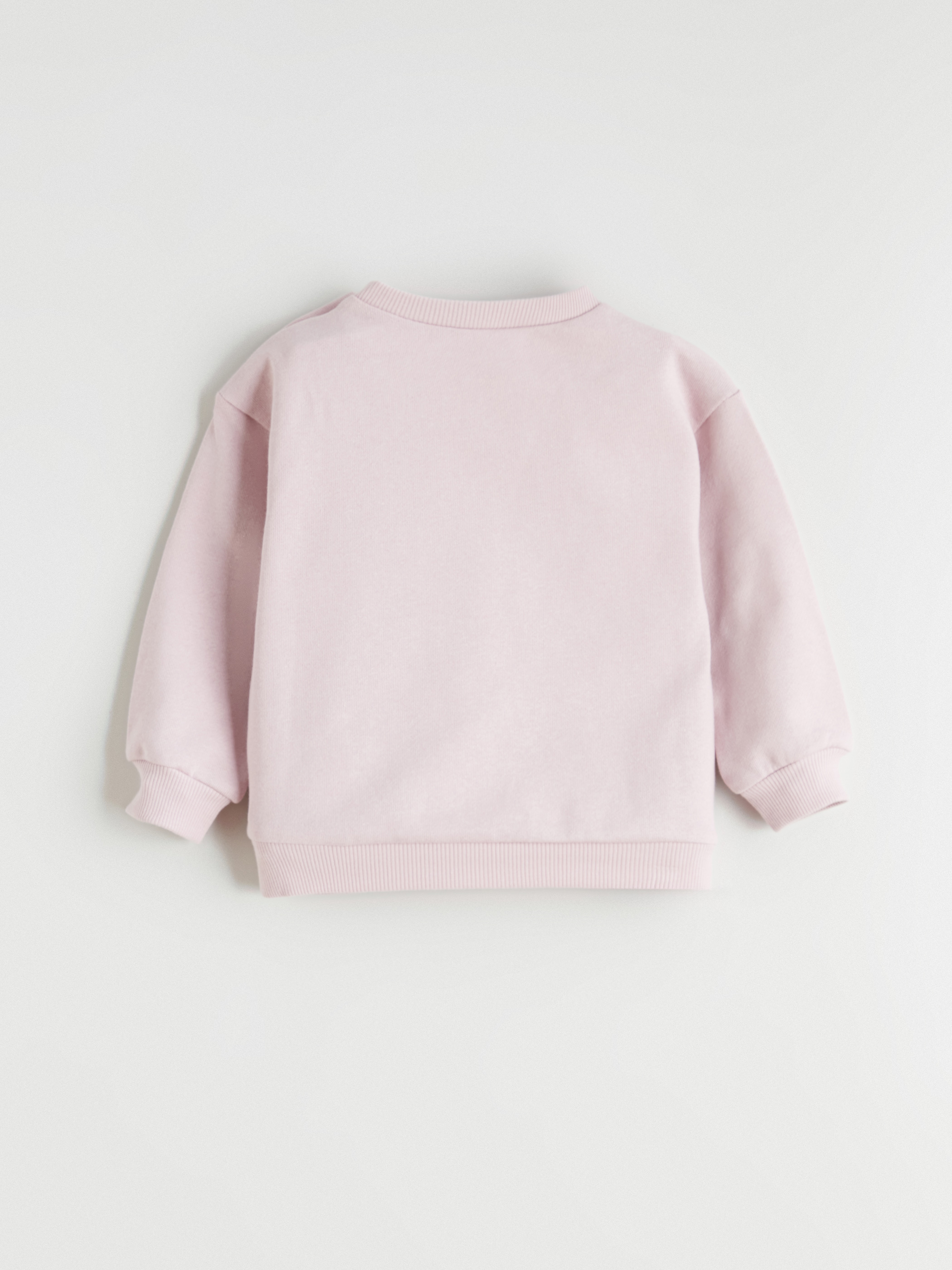 Pembe Fiyonk Nakışlı Kız Bebek Sweatshirt-1