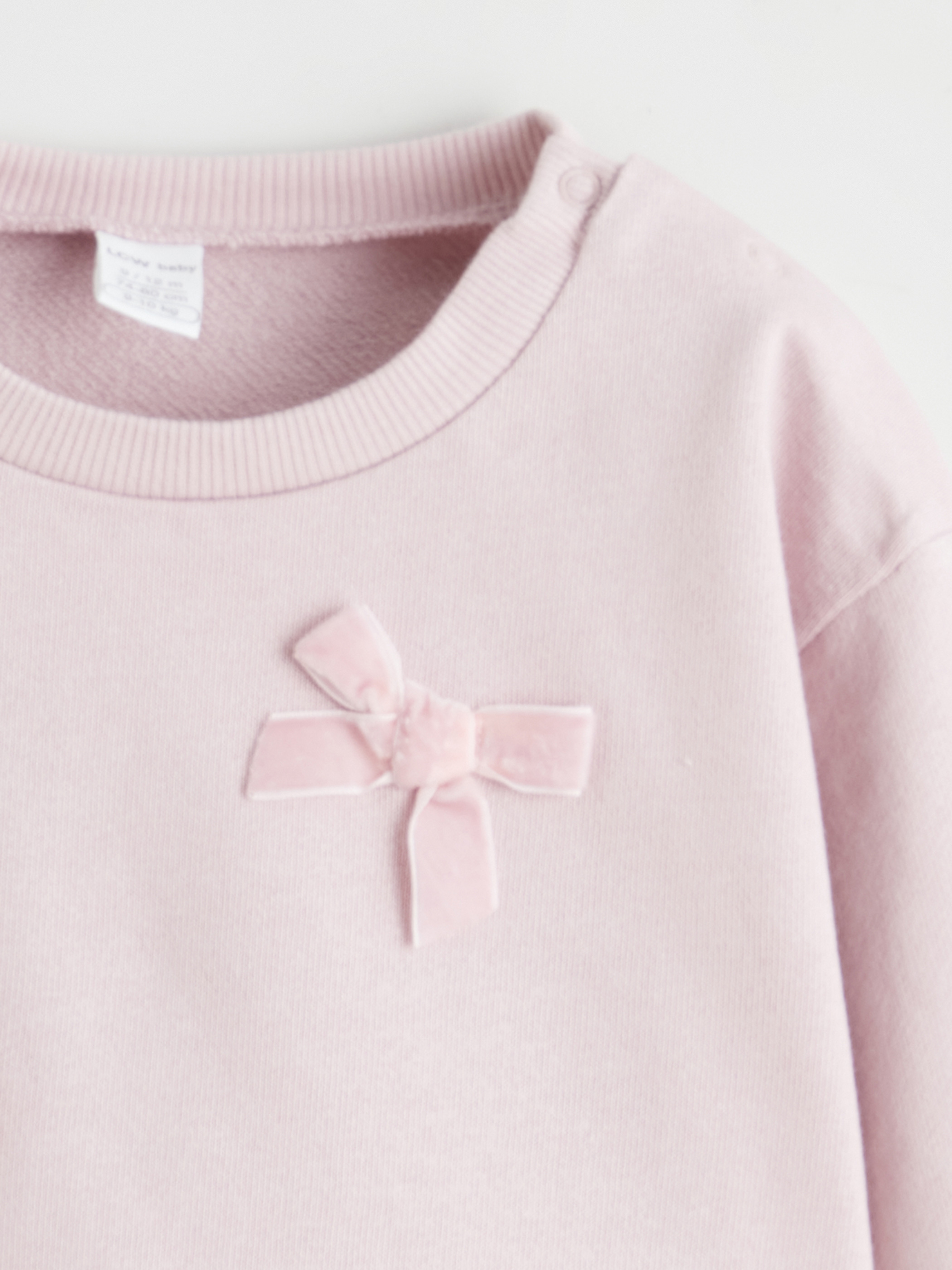 Pembe Fiyonk Nakışlı Kız Bebek Sweatshirt-2