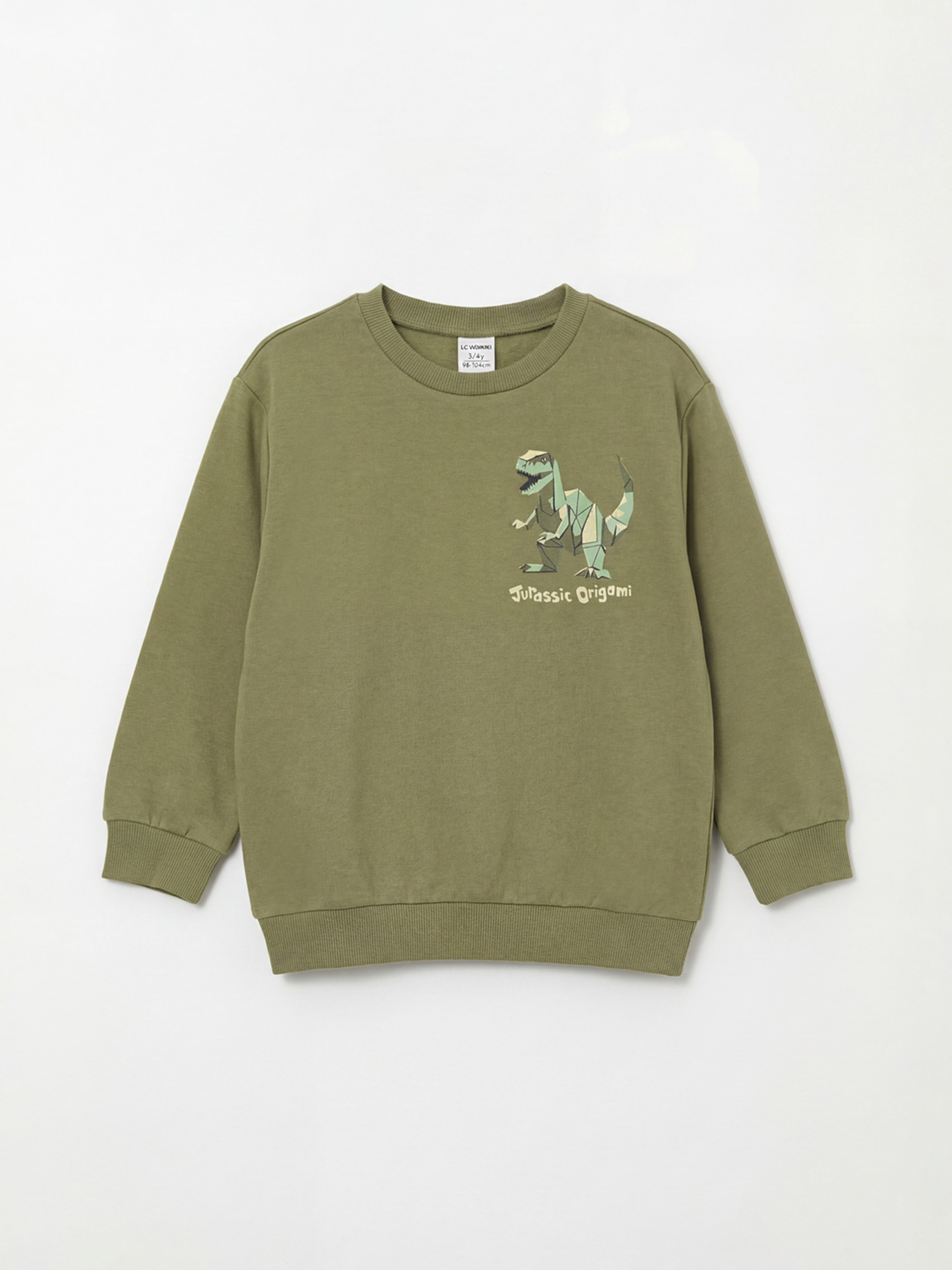 LCW Kids Crew Neck Printed Baby Boy Sweatshirt - W5DM66Z1-GUY