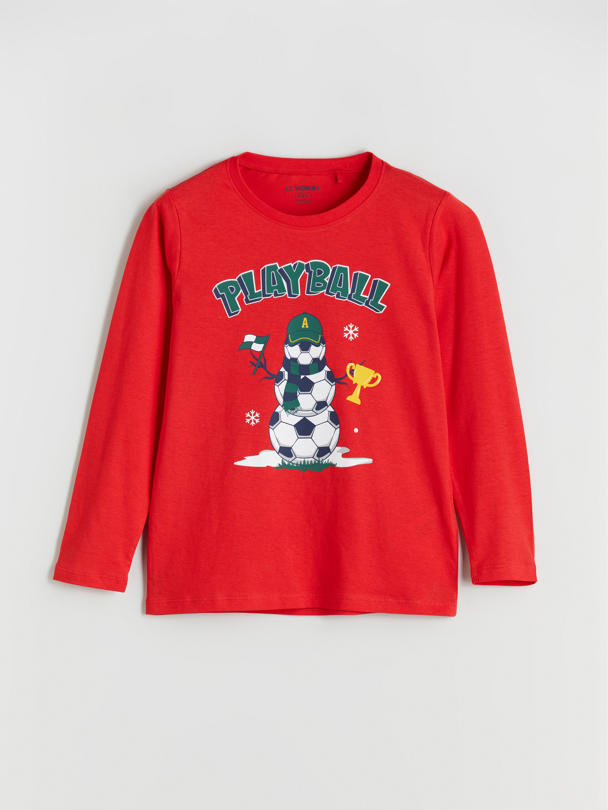 Kırmızı Baskılı Erkek Çocuk Pijama Üst