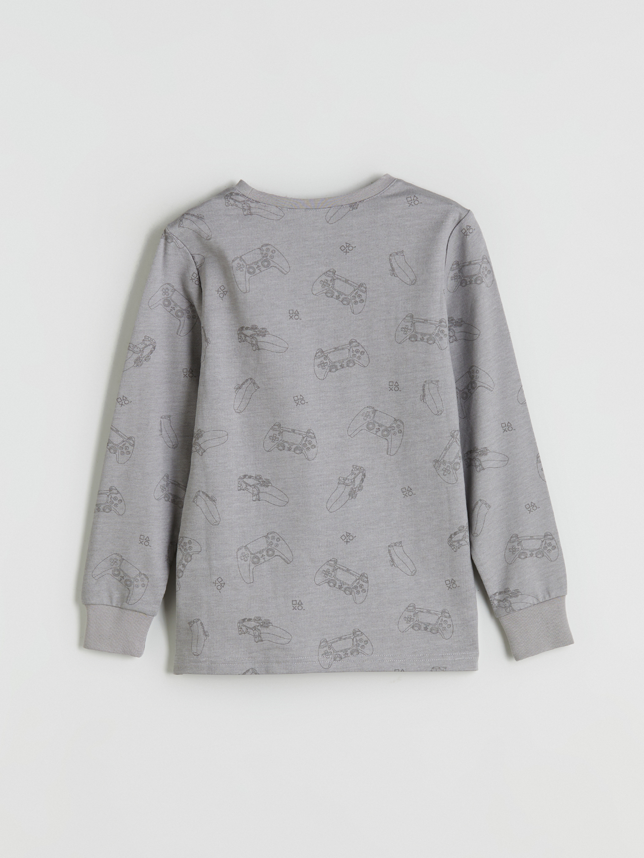 Gri Baskılı Erkek Çocuk Pijama Üst-1