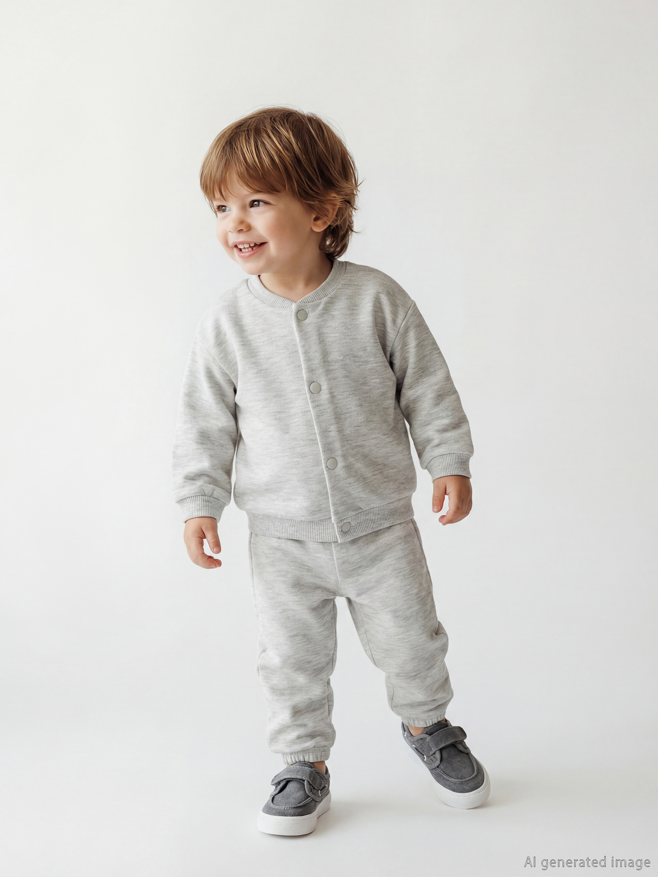 LCW baby Bisiklet Yaka Erkek Bebek Hırka ve Eşofman Altı - W5FD61Z1-847