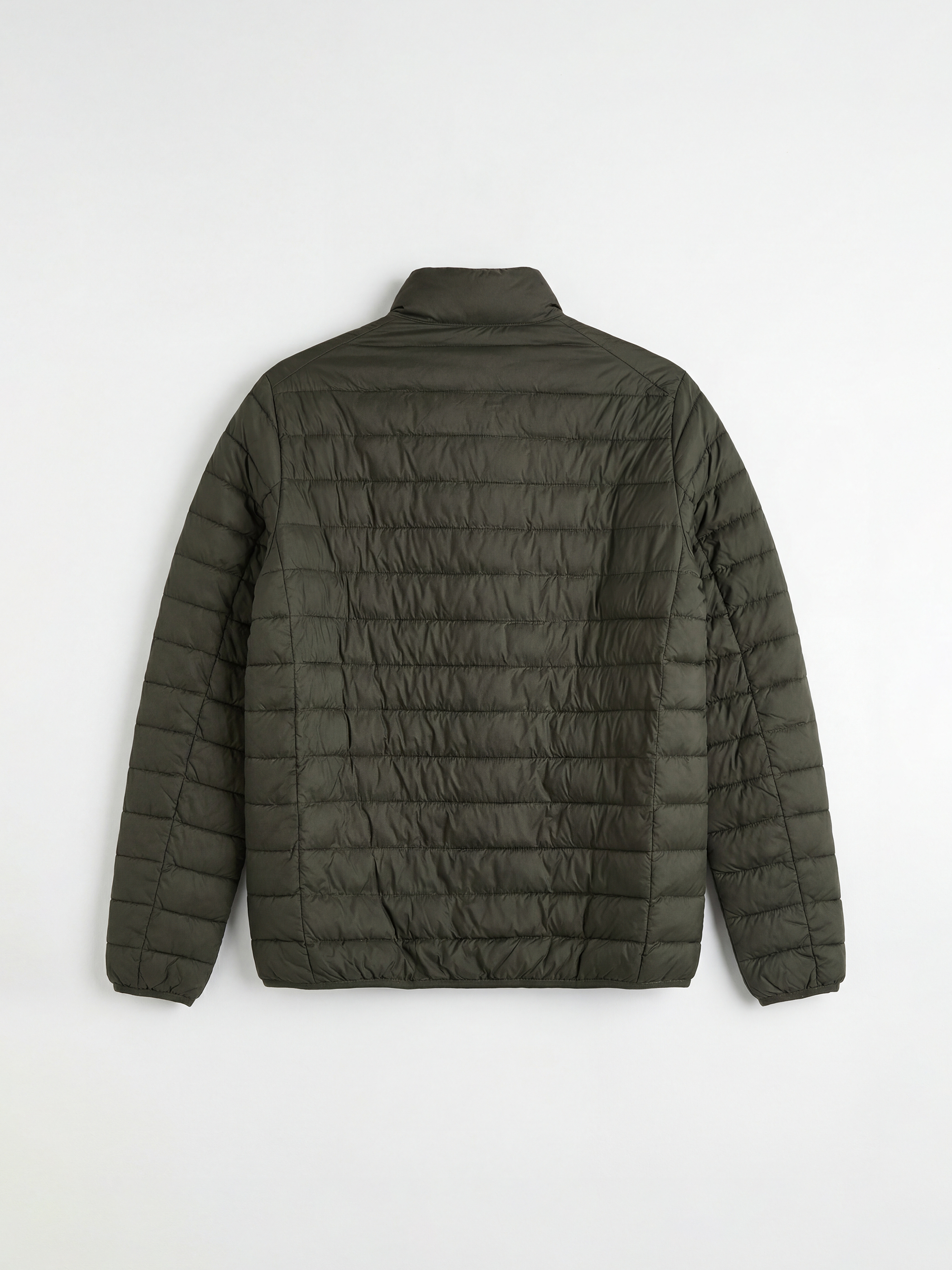 Haki Standart Kalıp Dik Yaka Erkek Şişme Mont-1