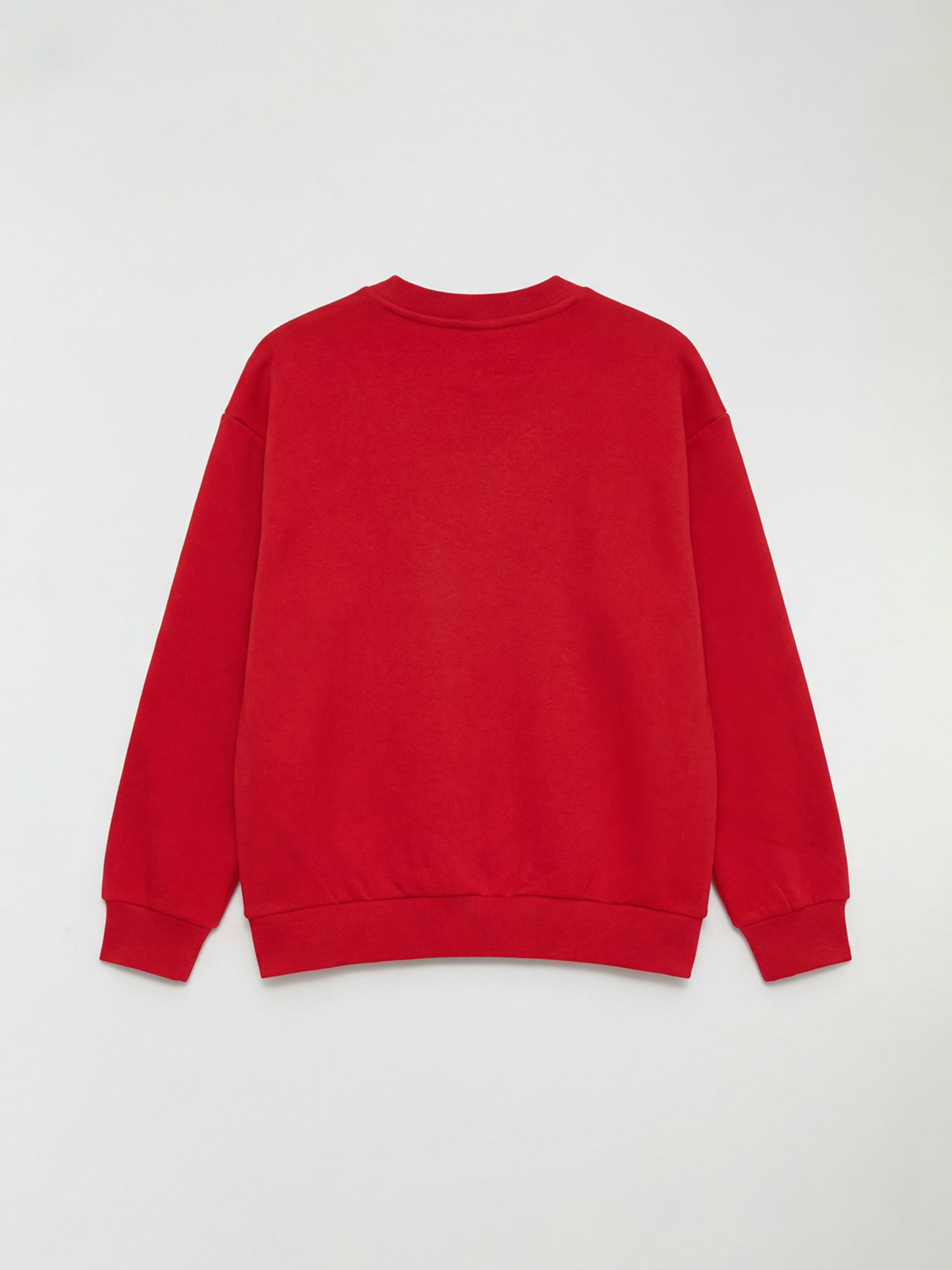 سويت شيرت تخين بياقة دائرية مرصع بحبات الراين للبنات-1