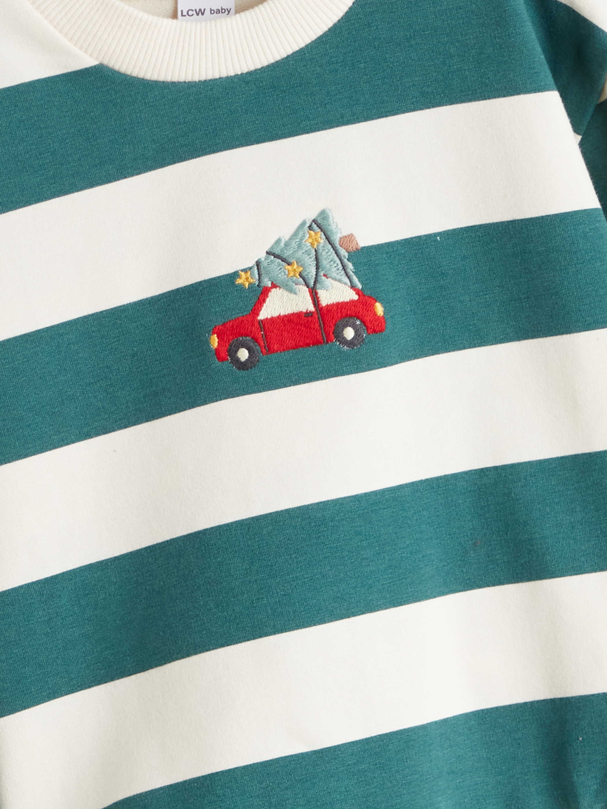 Ekru Nakışlı Erkek Bebek Sweatshirt-2
