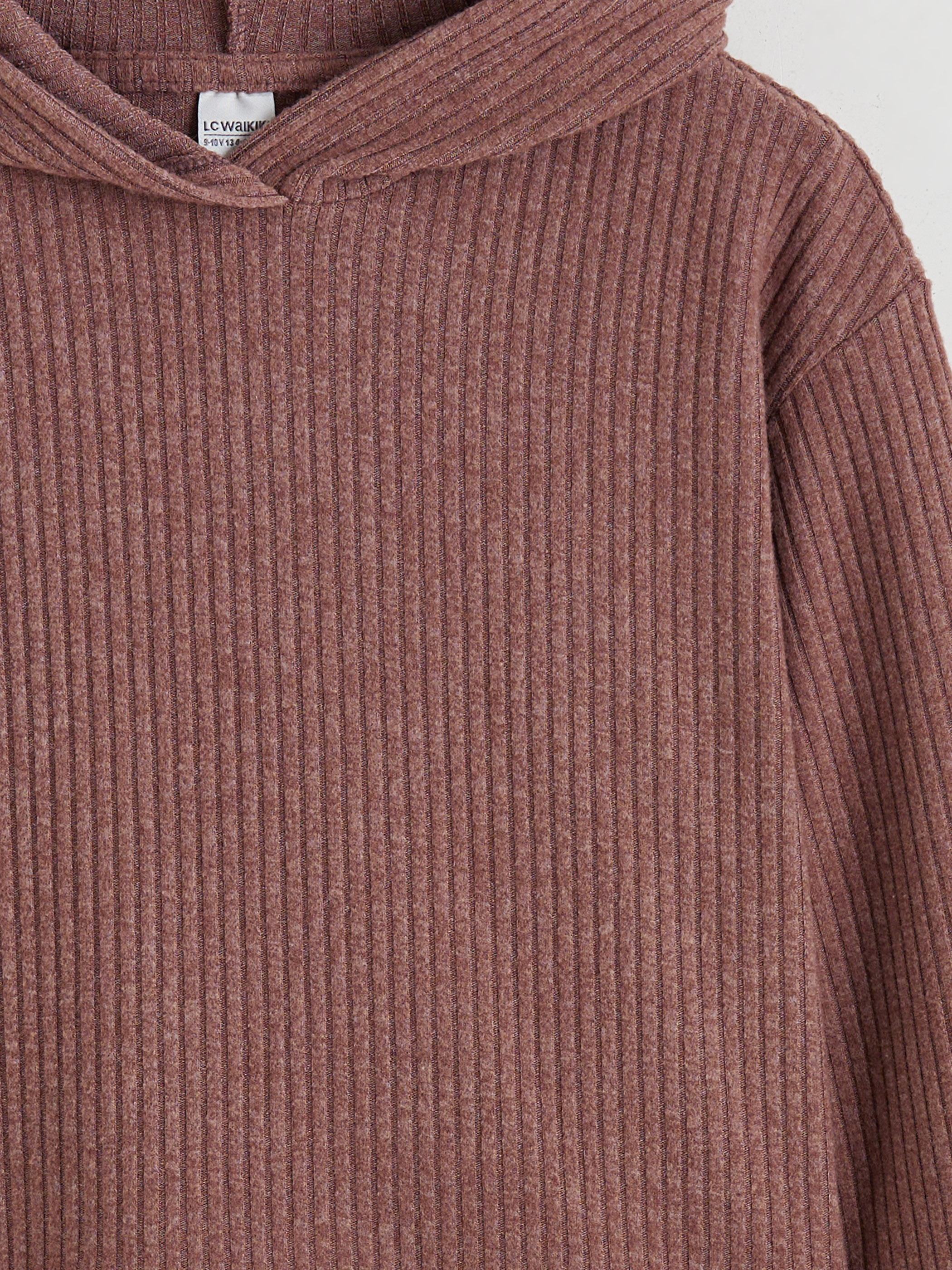 Kahverengi Kapüşonlu Kız Çocuk Sweatshirt-2
