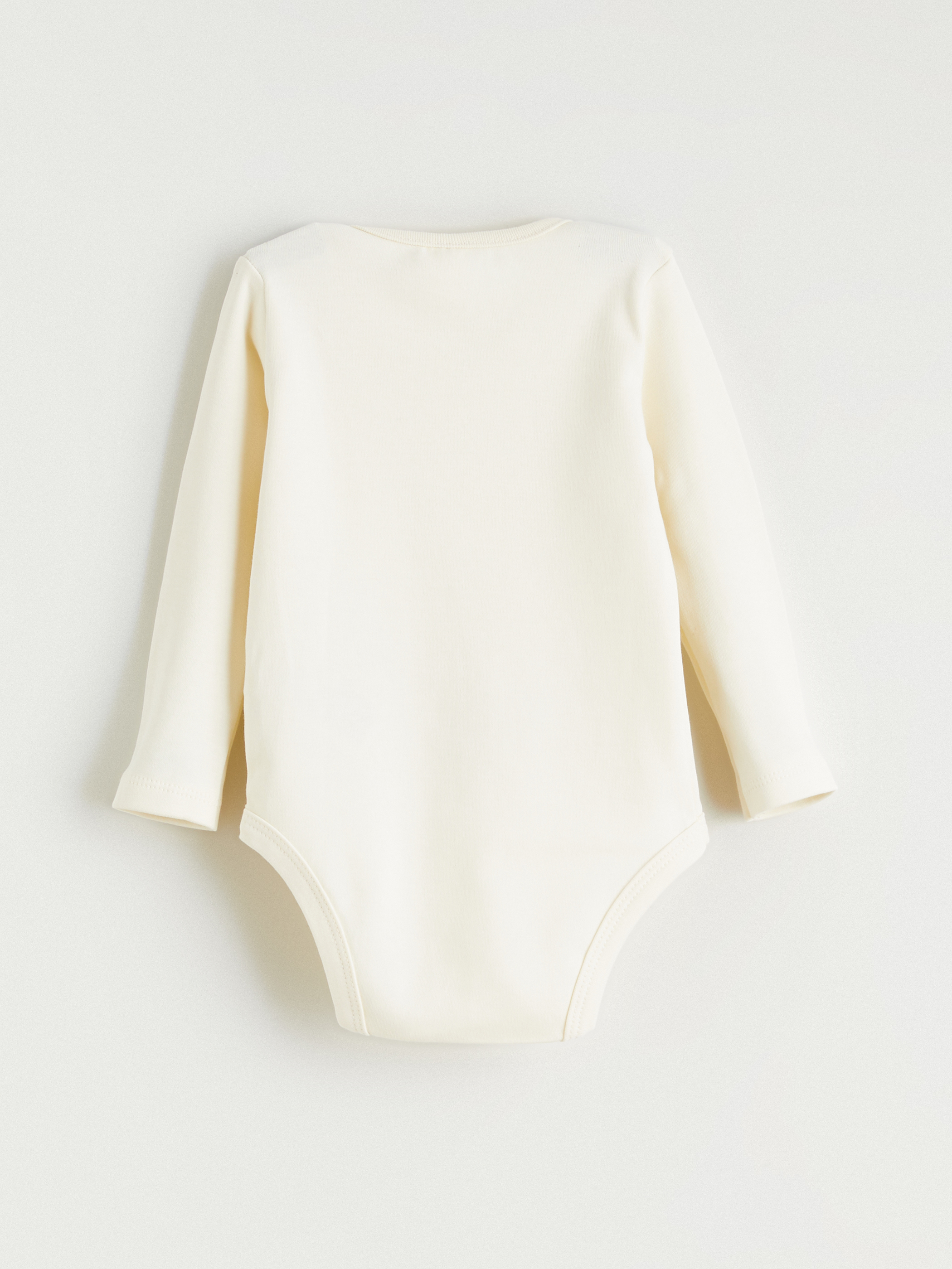Bej Bisiklet Yaka Baskılı Kız Bebek Çıtçıtlı Body-1