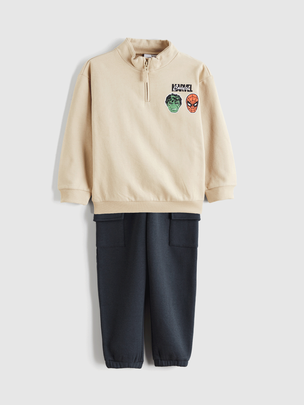 LCW Kids Marvel Print Boys' Sweatshirt and Tracksuit Set - W5FT81Z1-FGP