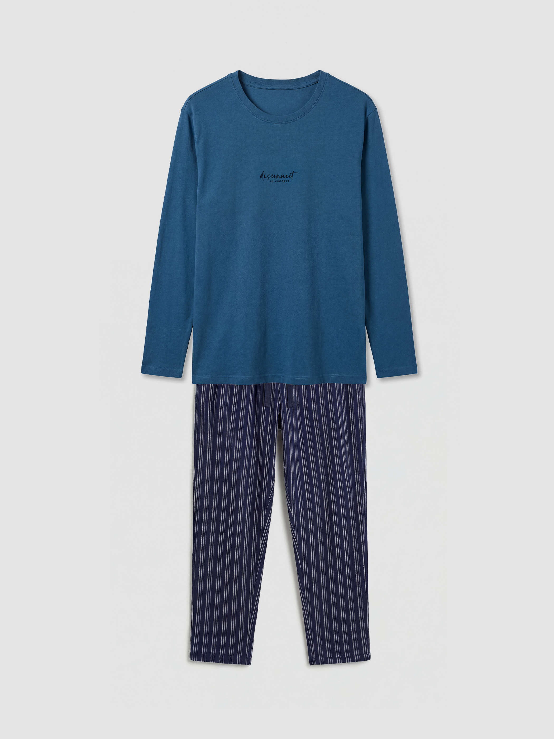 LC WAIKIKI Мъж Синьо Комплект пижами - W5FU22Z8-HHP