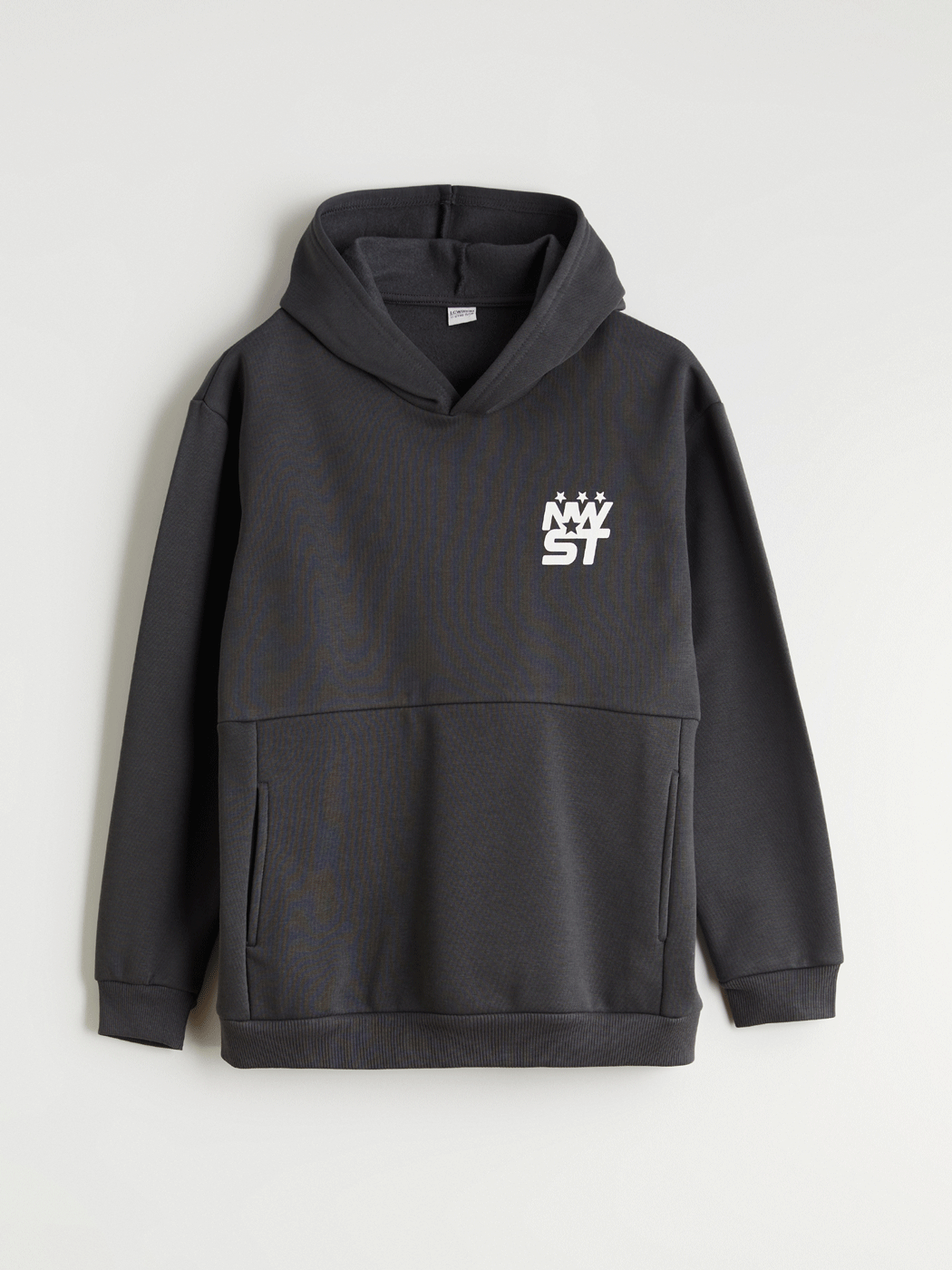 Antrasit Kapüşonlu Baskılı Erkek Çocuk Sweatshirt