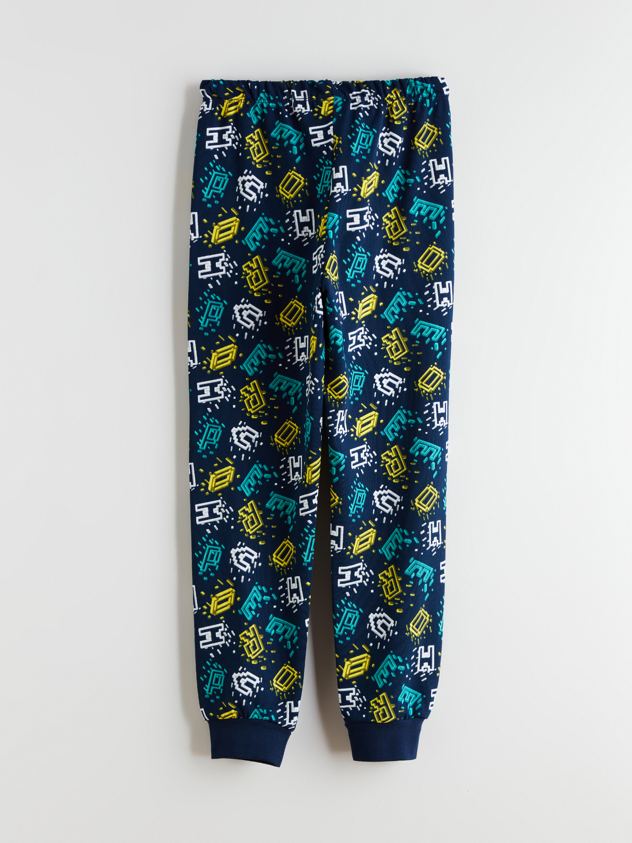 Lacivert Baskılı Erkek Çocuk Pijama Alt-1