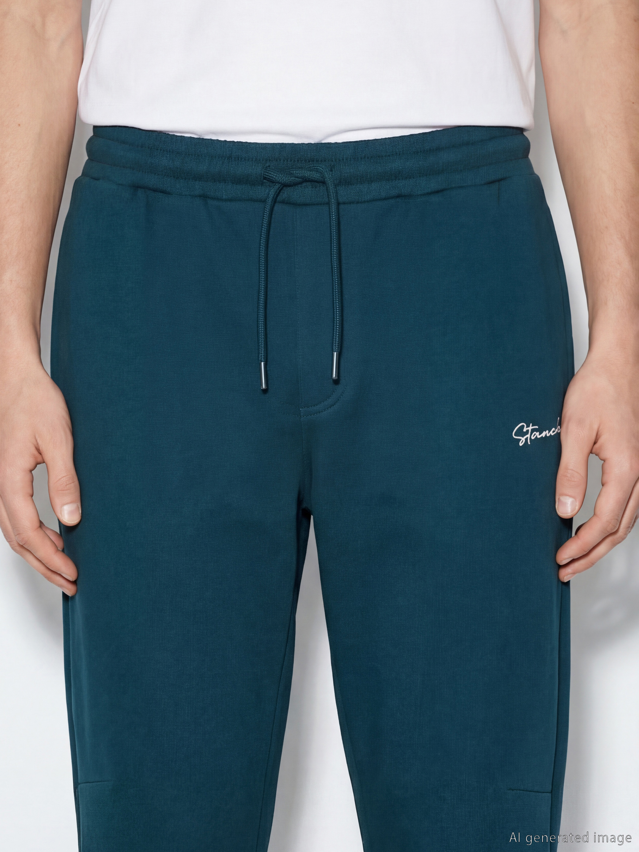 Embroidered Men's Thick Jogger Sweatpants-2