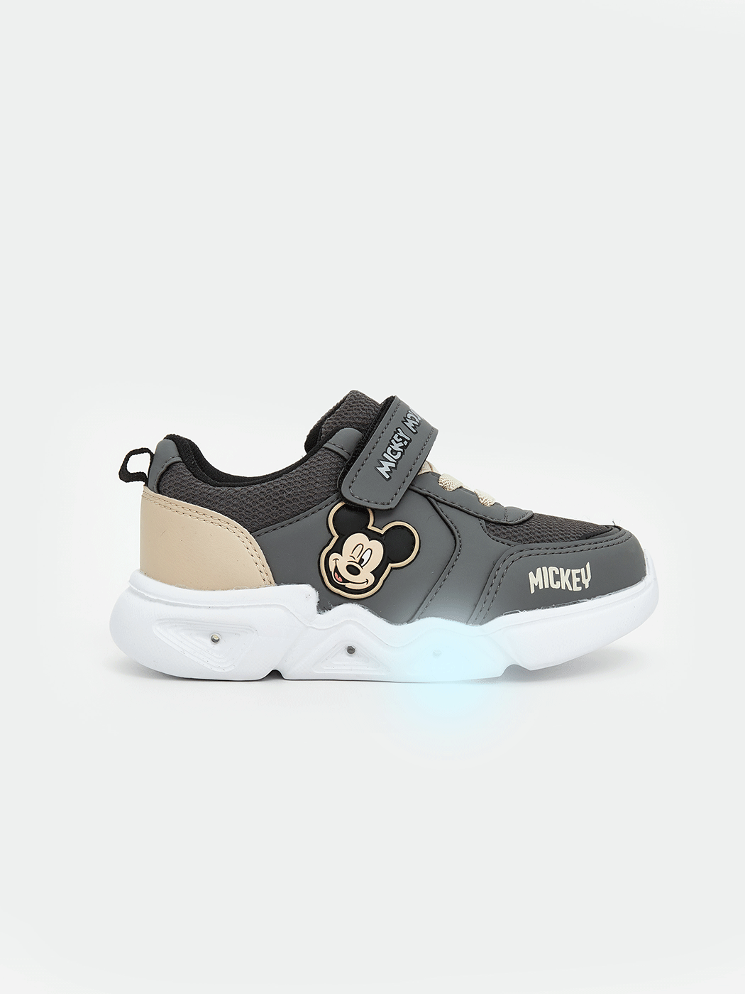 Antrasit Mickey Mouse Baskılı Kız Bebek Spor Ayakkabı-1