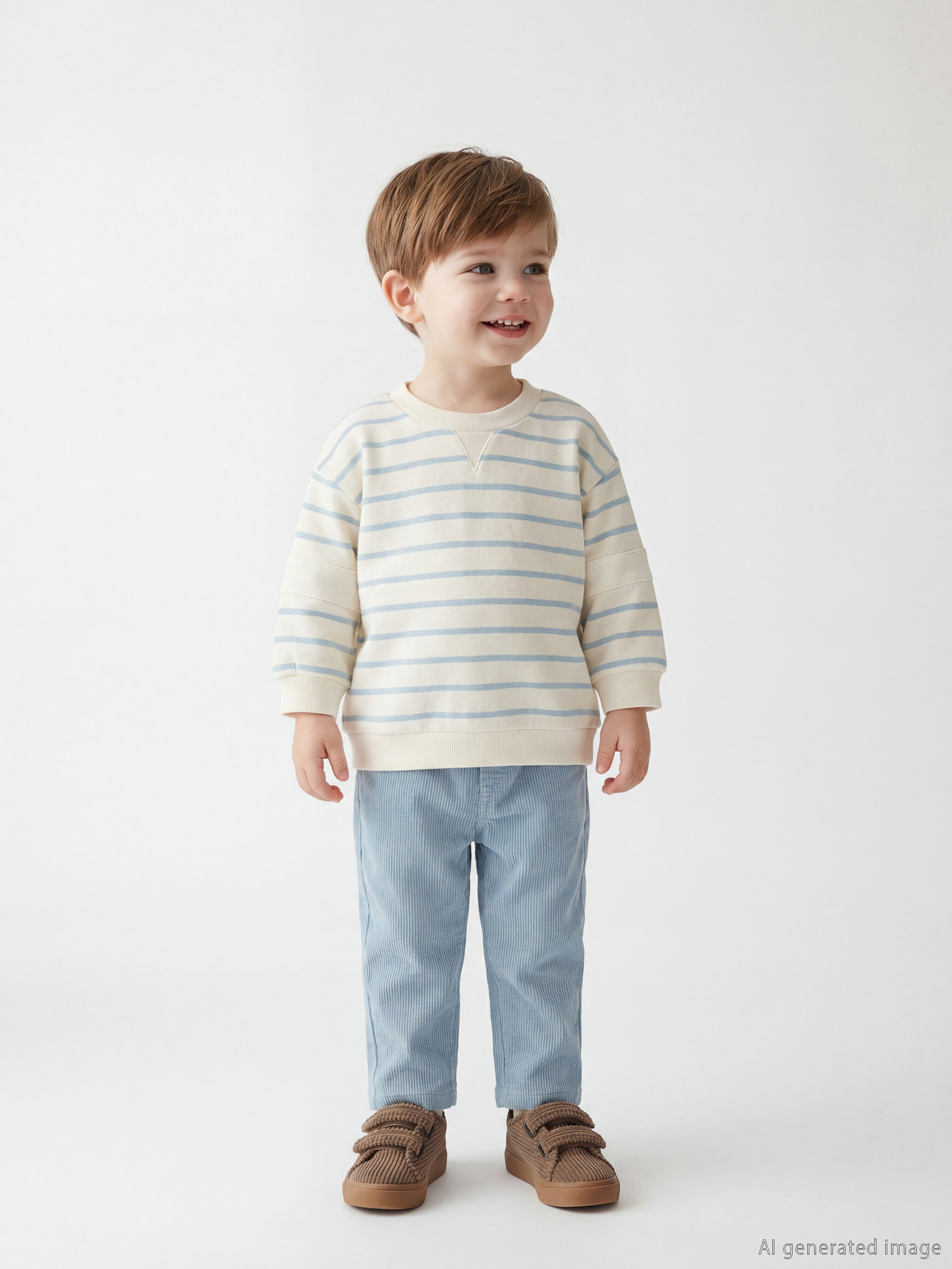 Striped Baby Boys' Sweatshirt and Velvet Pants