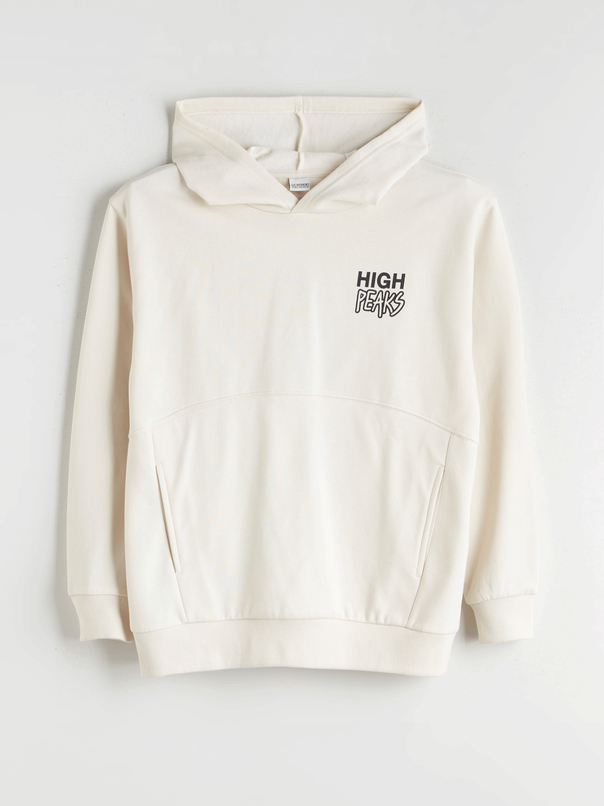 Bej Kapüşonlu Baskılı Erkek Çocuk Sweatshirt-3