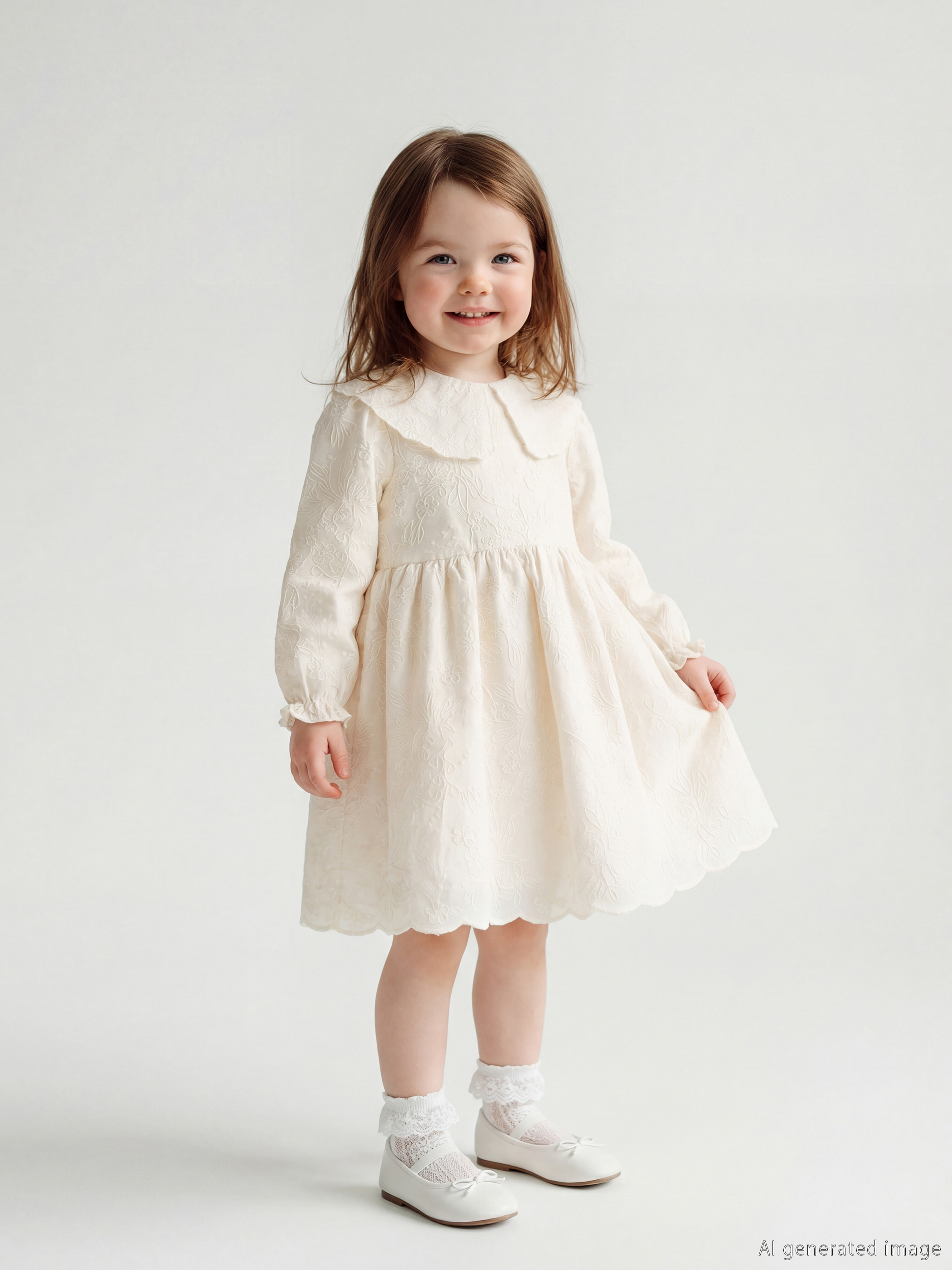 LCW baby Bebe Yaka Nakışlı Kız Bebek Elbise - W5I317Z1-ZNQ